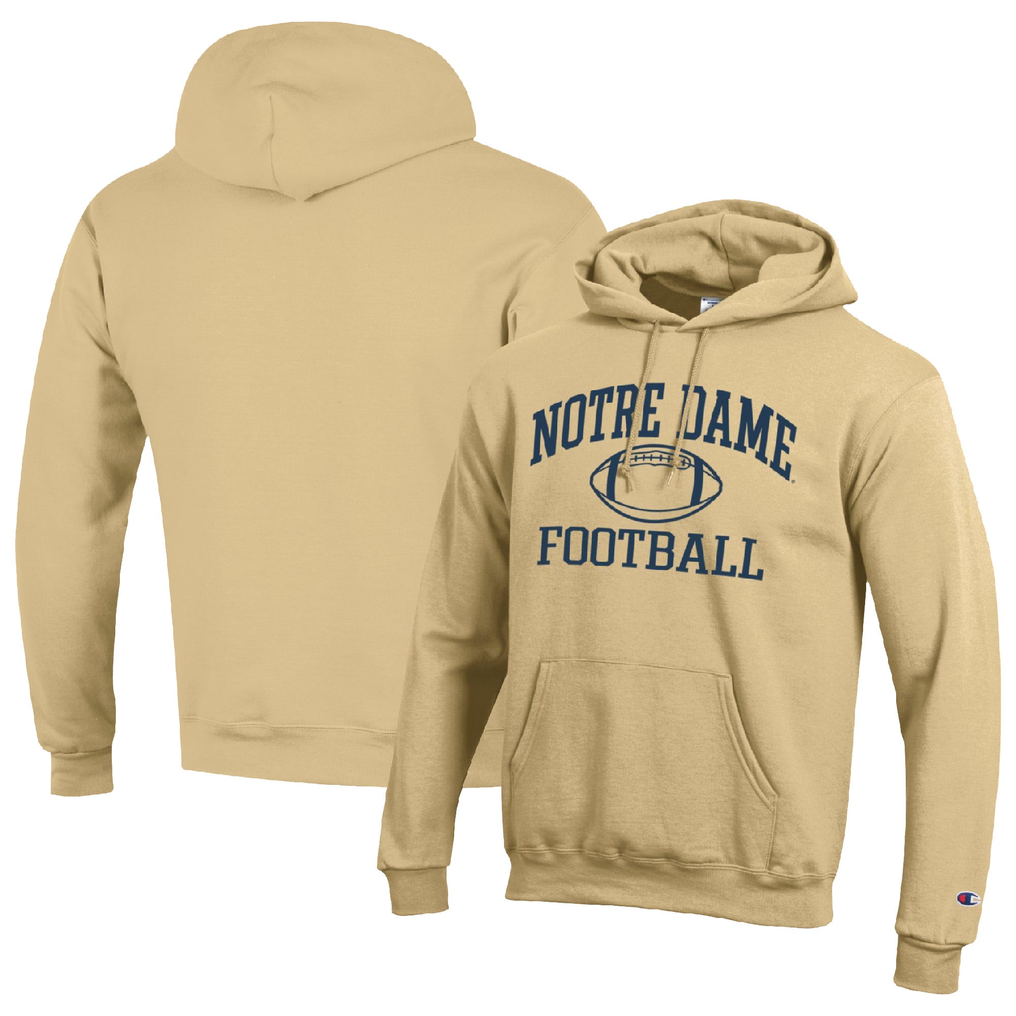 Men's Champion Gold Notre Dame Fighting Irish Football Icon Pullover Hoodie