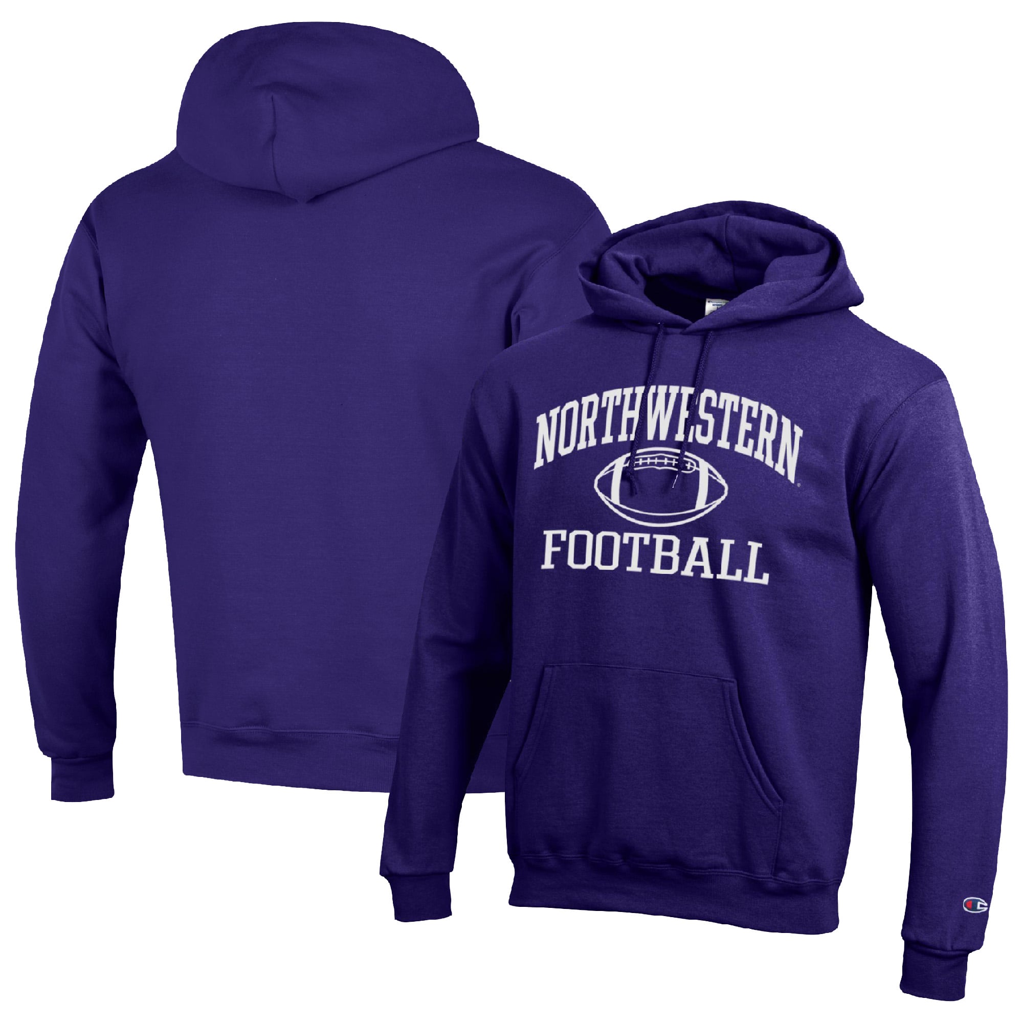 Men's Champion Purple Northwestern Wildcats Football Icon Pullover Hoodie