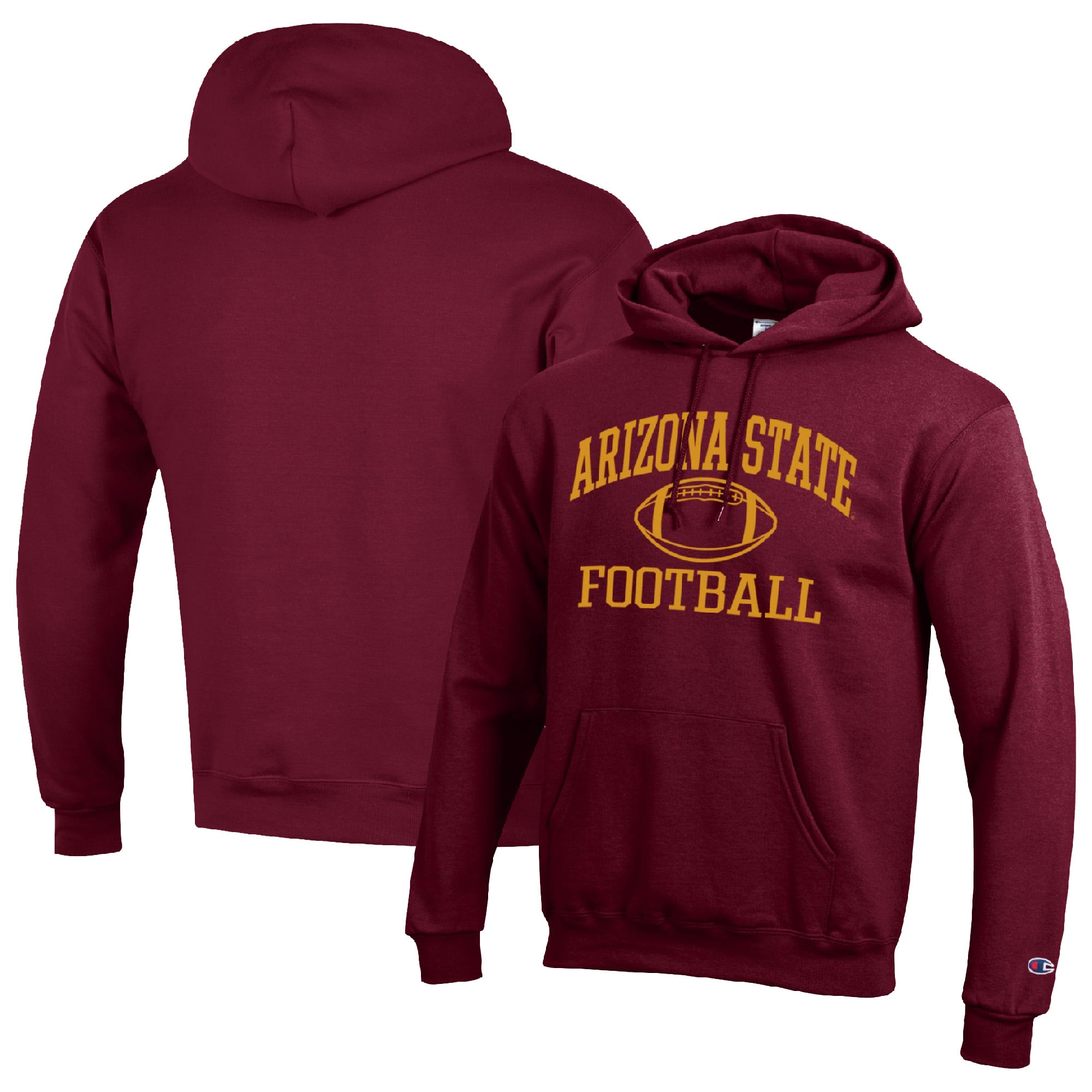 Men's Champion Maroon Arizona State Sun Devils Football Icon Pullover Hoodie
