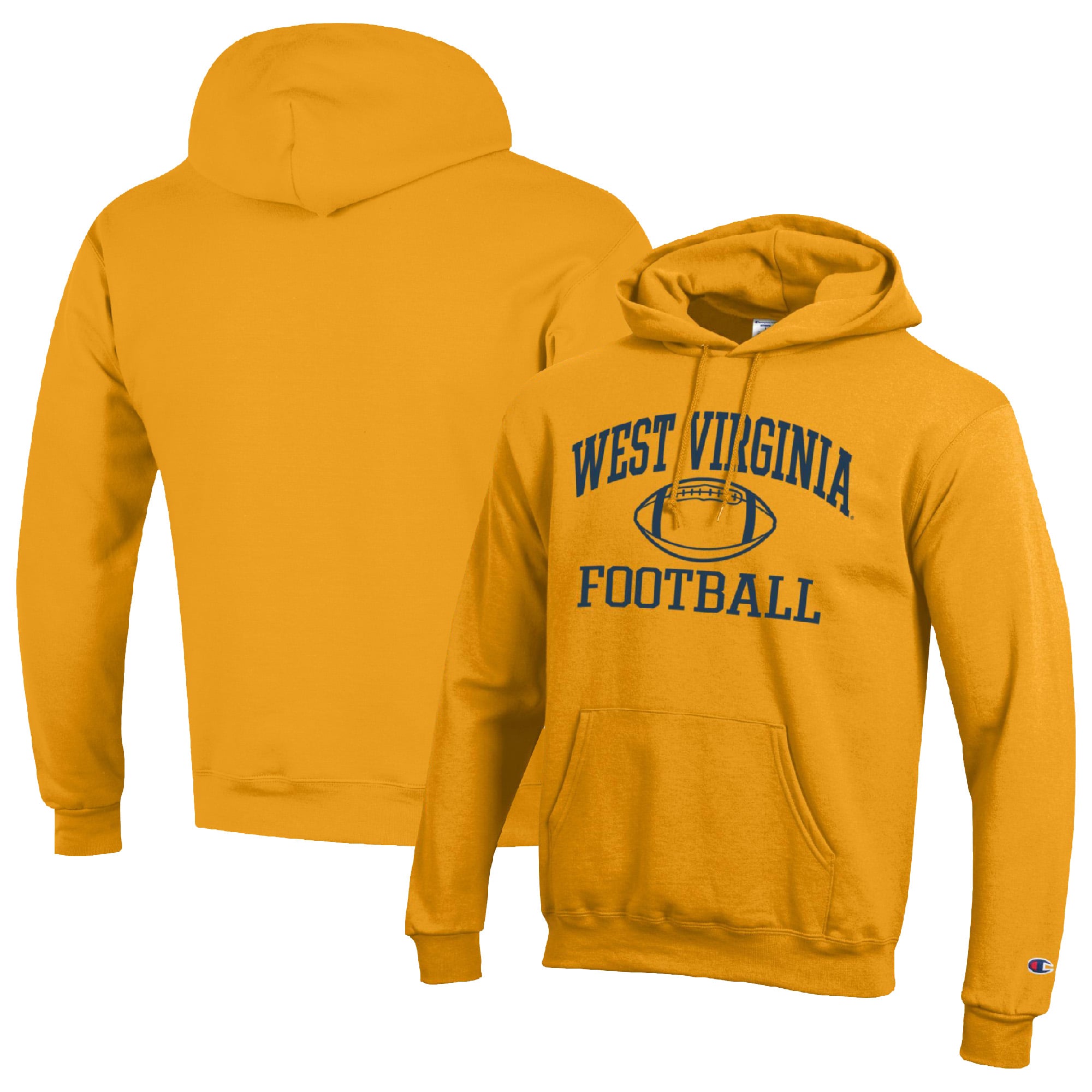 Men's Champion Gold West Virginia Mountaineers Football Icon Pullover Hoodie