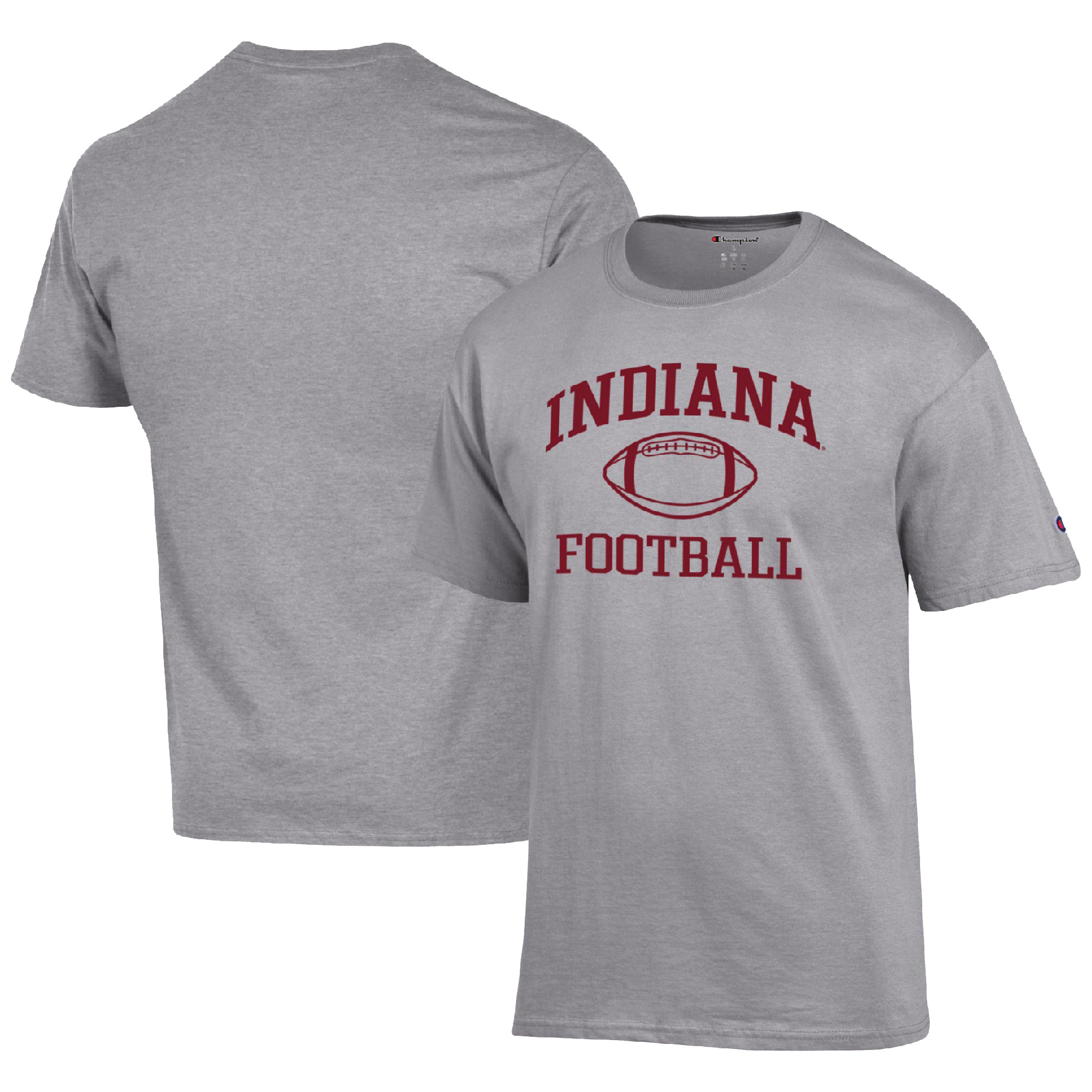 Men’s Champion Heather Gray Indiana Hoosiers Football Icon T-Shirt Men’s Champion Heather Gray Indiana Hoosiers Football Icon T-Shirt