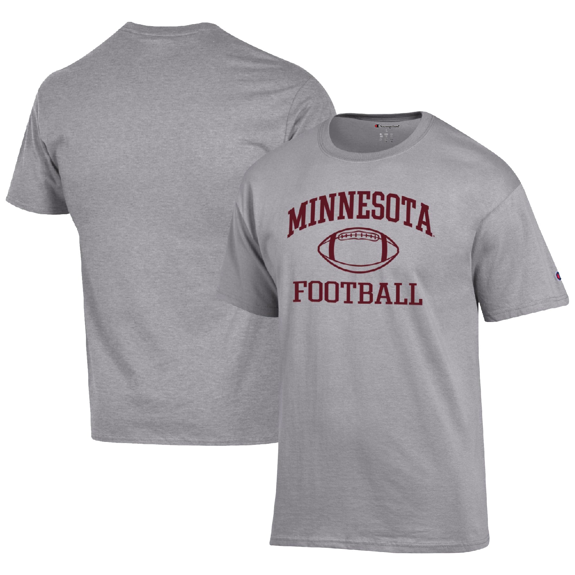 Men's Champion Heather Gray Minnesota Golden Gophers Football Icon  T-Shirt