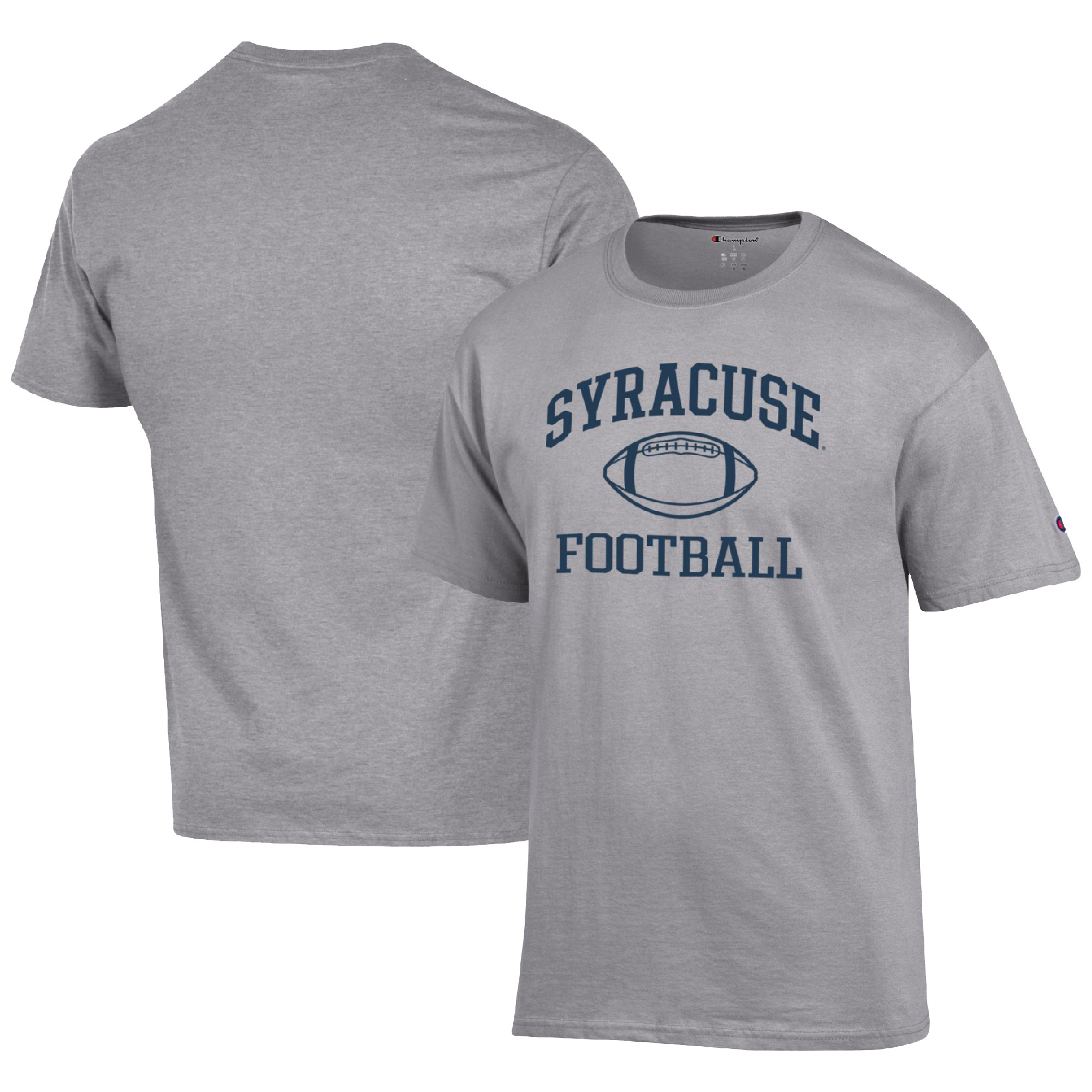 Men's Champion Heather Gray Syracuse Orange Football Icon T-Shirt
