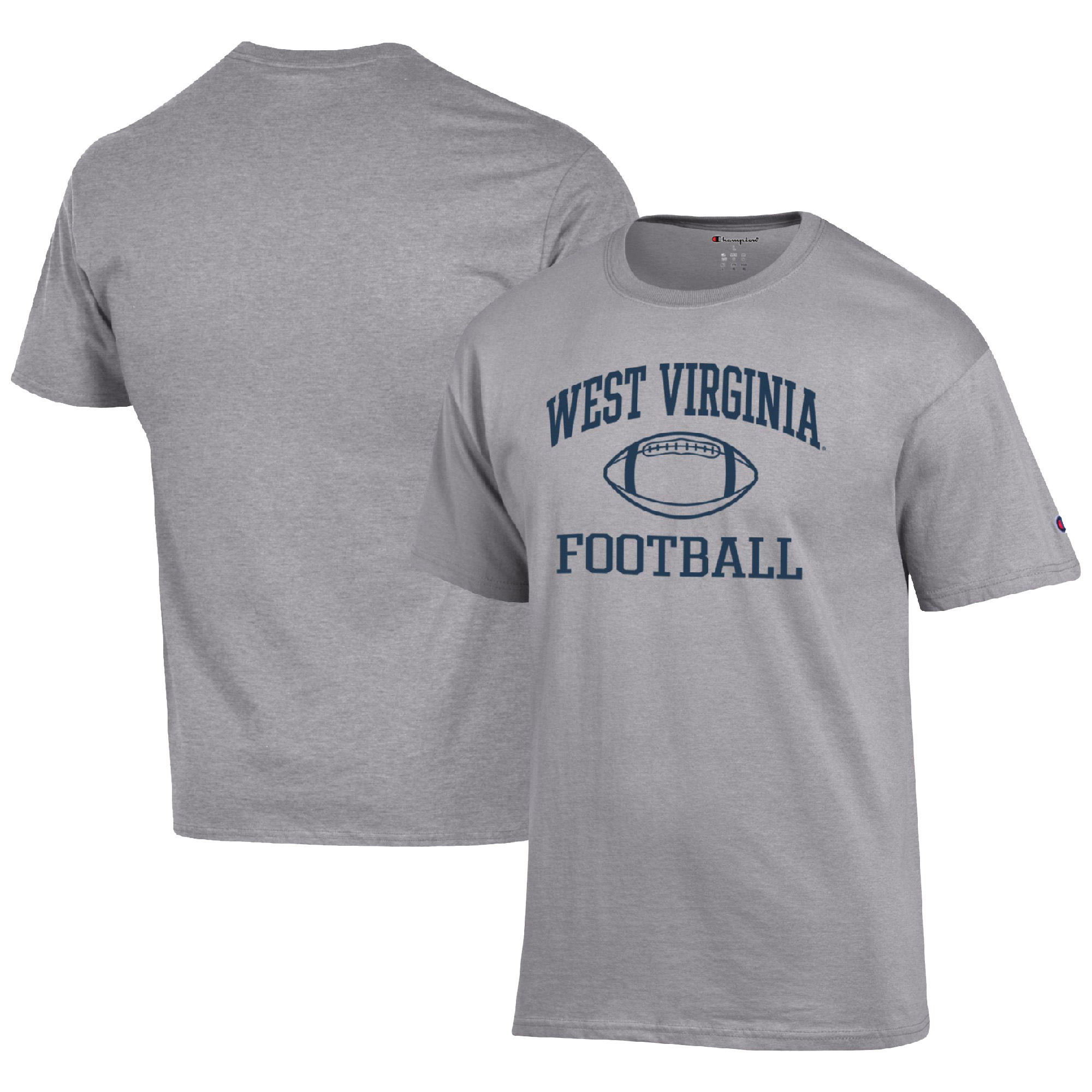 Men's Champion Heather Gray West Virginia Mountaineers Football Icon T-Shirt