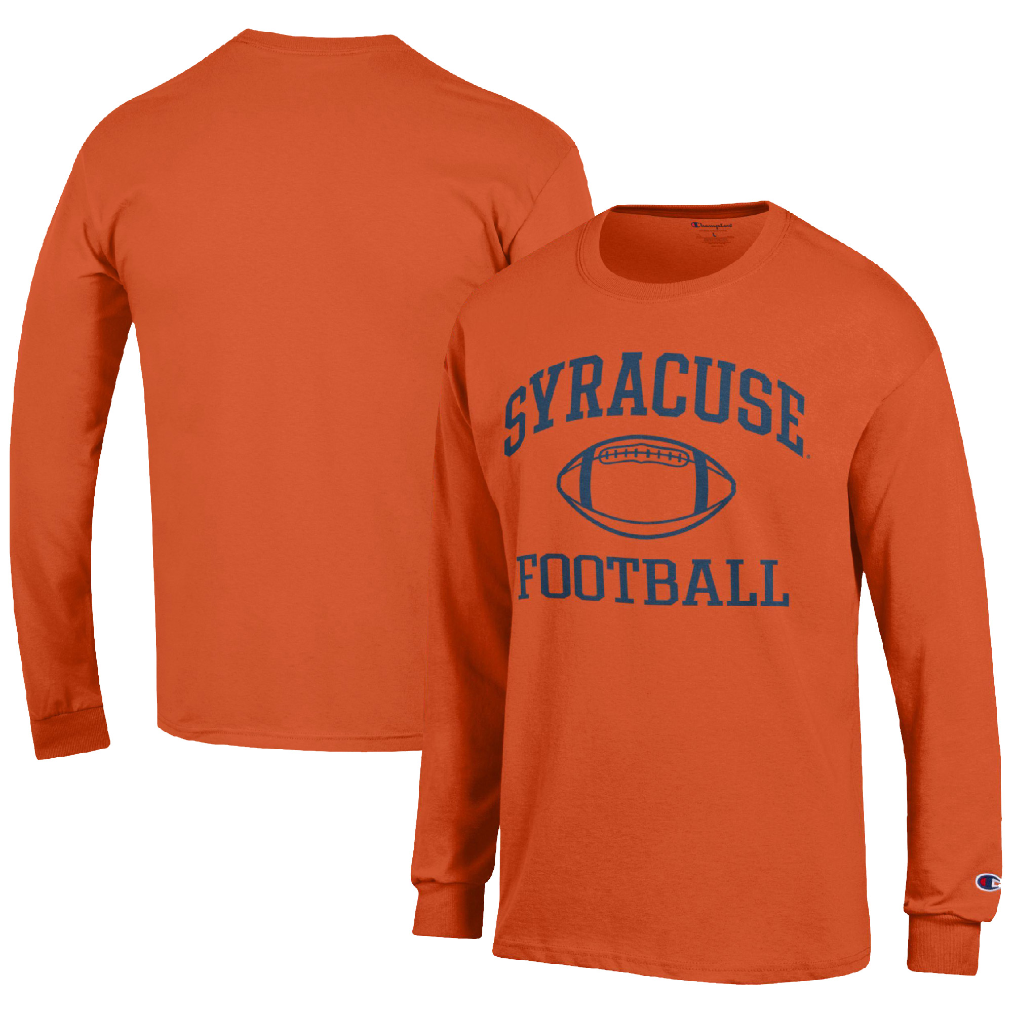 Men's Champion Orange Syracuse Orange Football Icon Long Sleeve T-Shirt