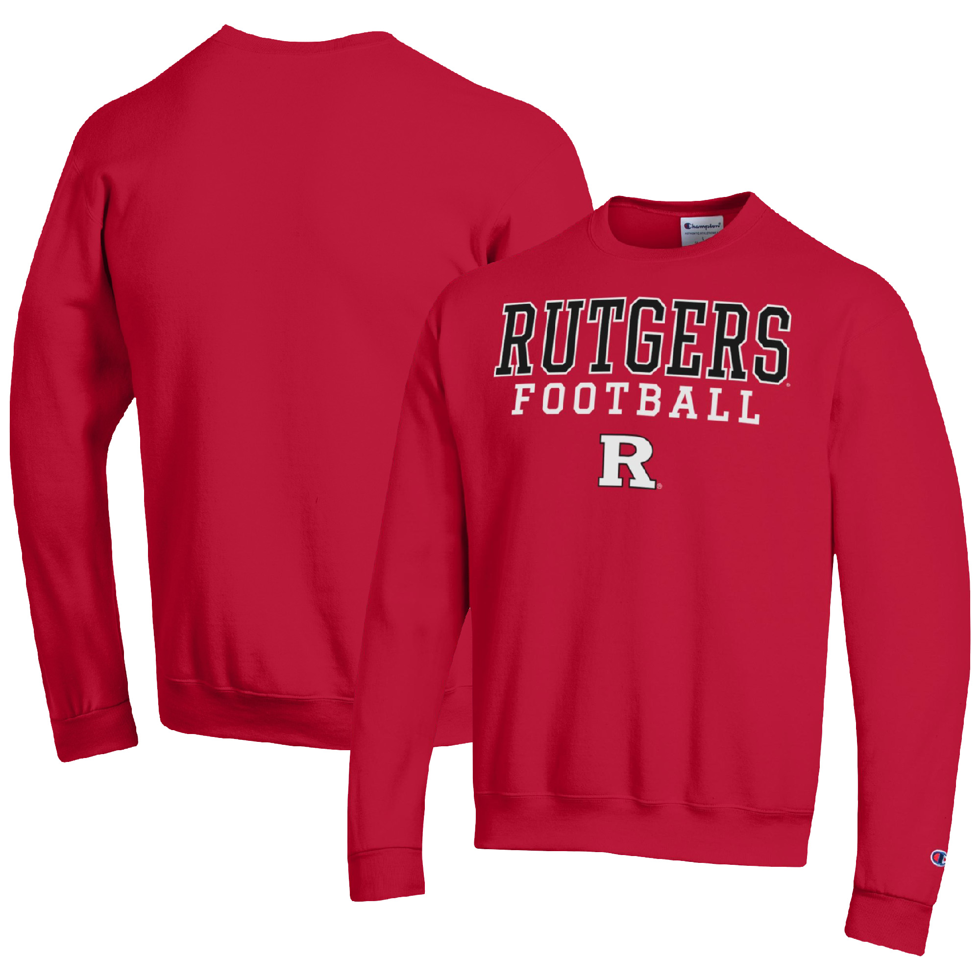 Men’s Champion Scarlet Rutgers Scarlet Knights Football Stacked Pullover Sweatshirt Men’s Champion Scarlet Rutgers Scarlet Knights Football Stacked Pullover Sweatshirt
