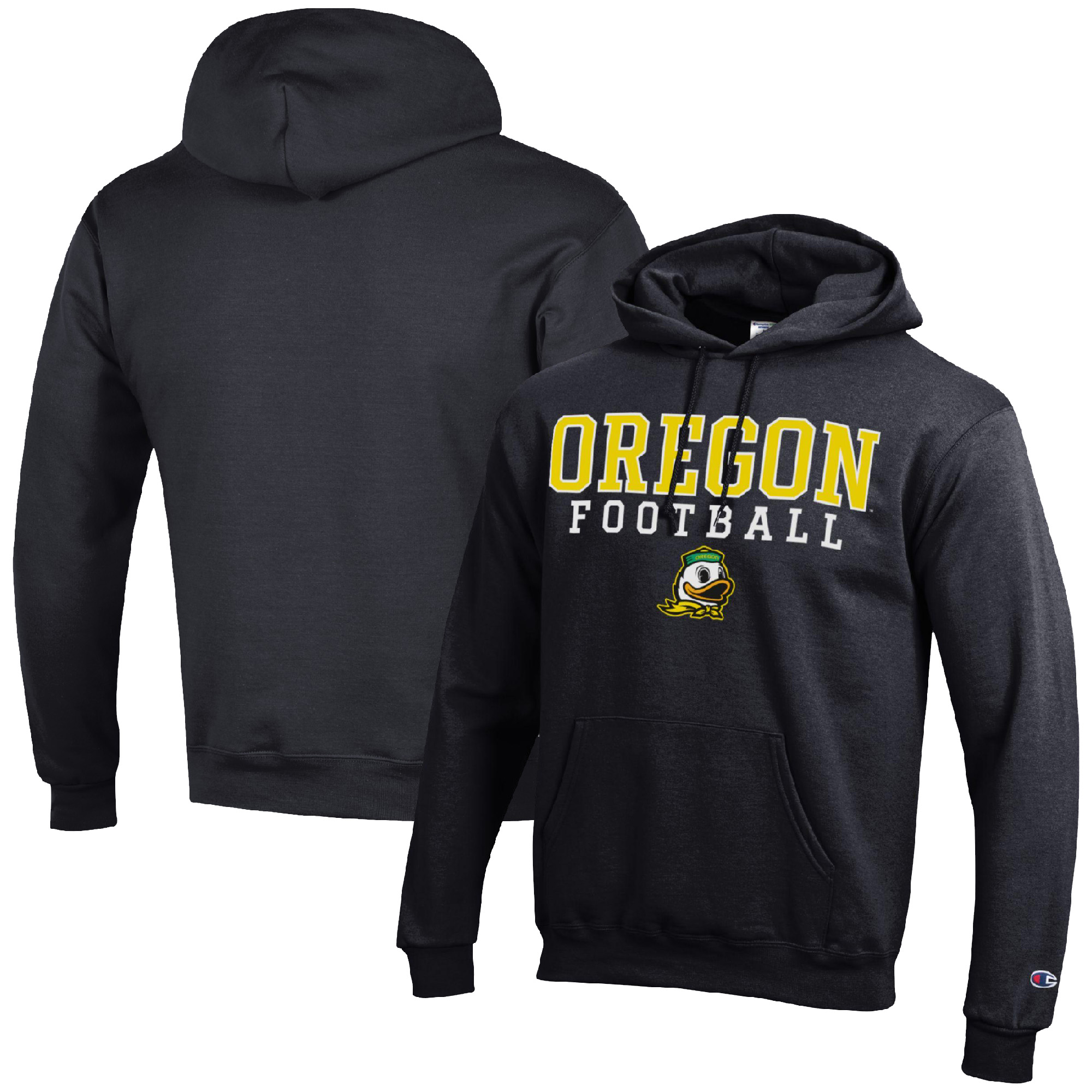 Men’s Champion Black Oregon Ducks Football Stack Pullover Hoodie Men’s Champion Black Oregon Ducks Football Stack Pullover Hoodie