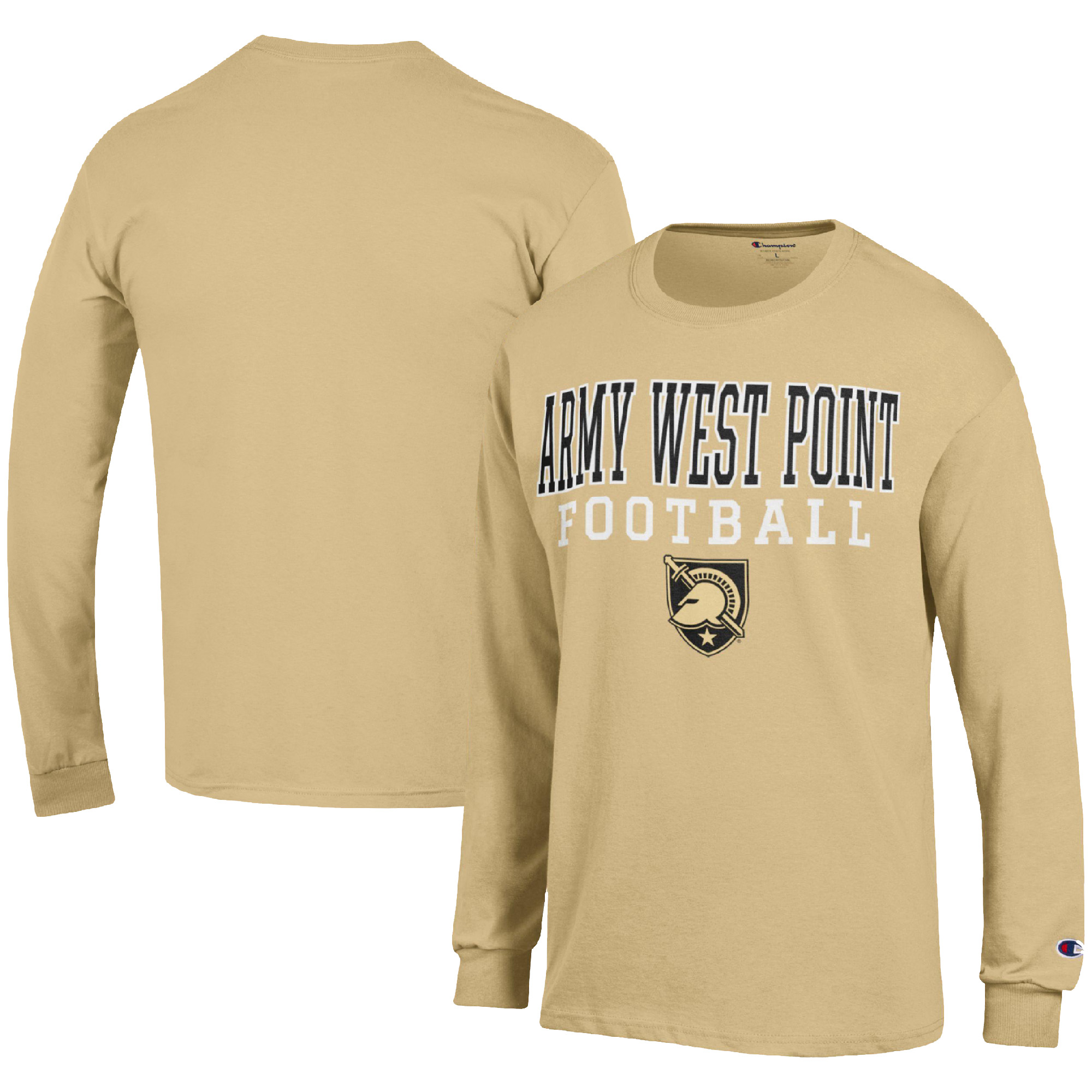 Men’s Champion Gold Army Black Knights Football Stack Long Sleeve T-Shirt Men’s Champion Gold Army Black Knights Football Stack Long Sleeve T-Shirt