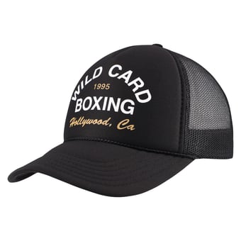 Black Wild Card Boxing Old School 1995 Logo Trucker Adjustable Hat