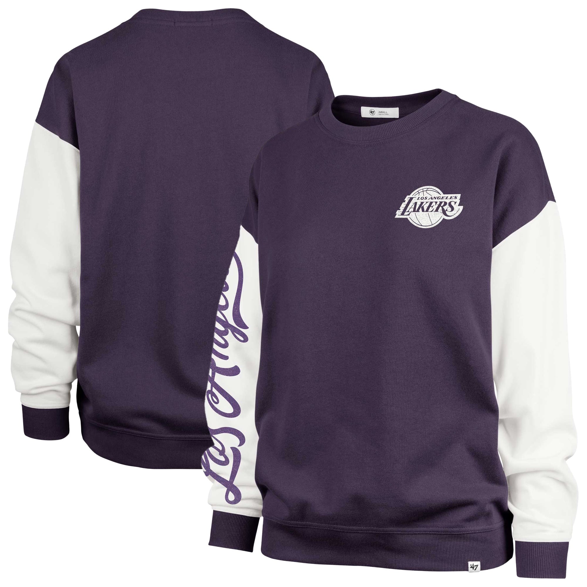 Women's '47 Oversized Pullover Sweatshirt Purple Los Angeles Lakers  Rise Andie Pullover Sweatshirt