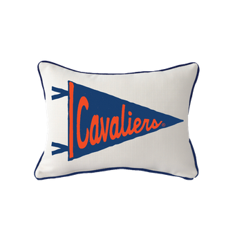 Little Birdie Virginia Cavaliers Pennant Piped Pillow