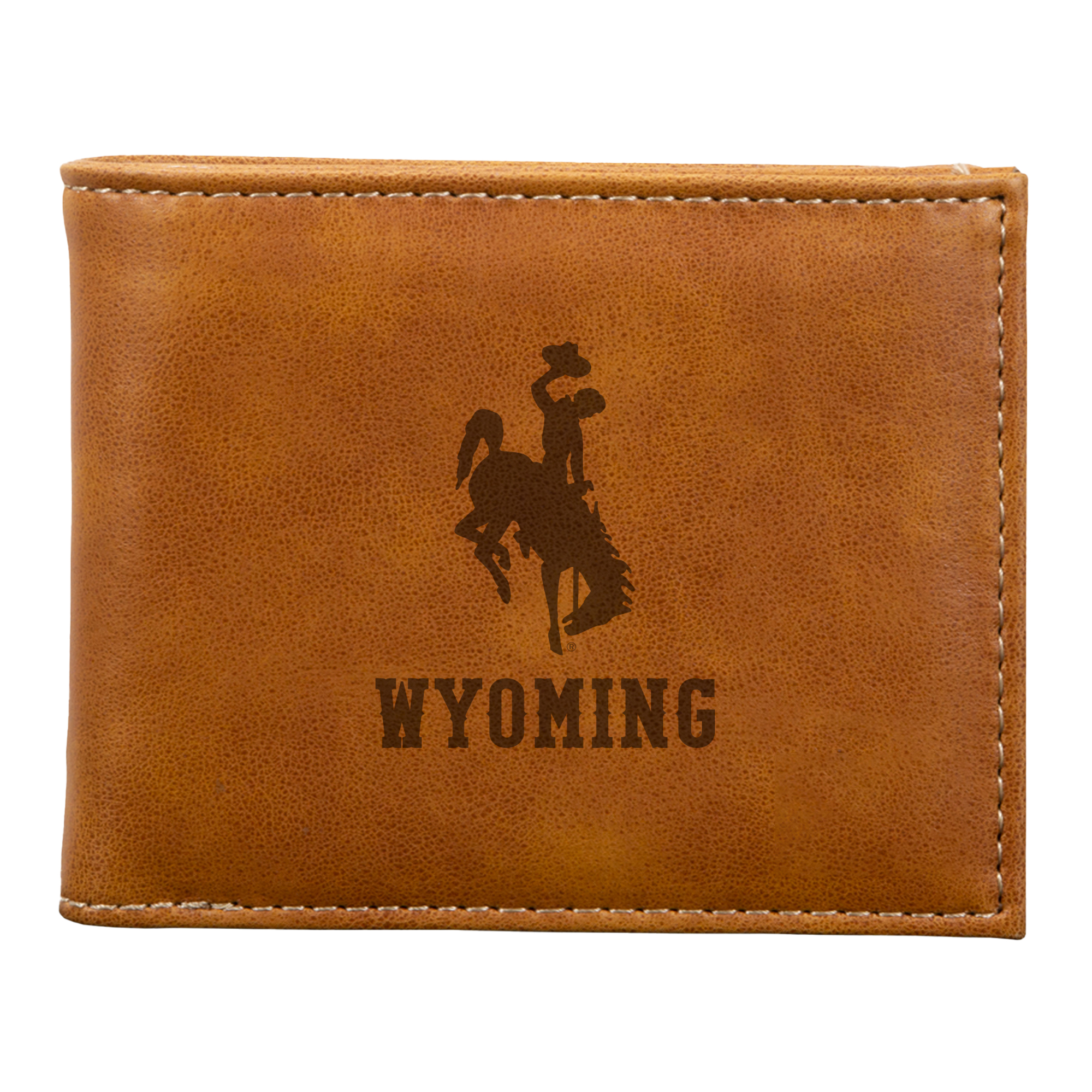 Brown Wyoming Cowboys Billfold Wallet