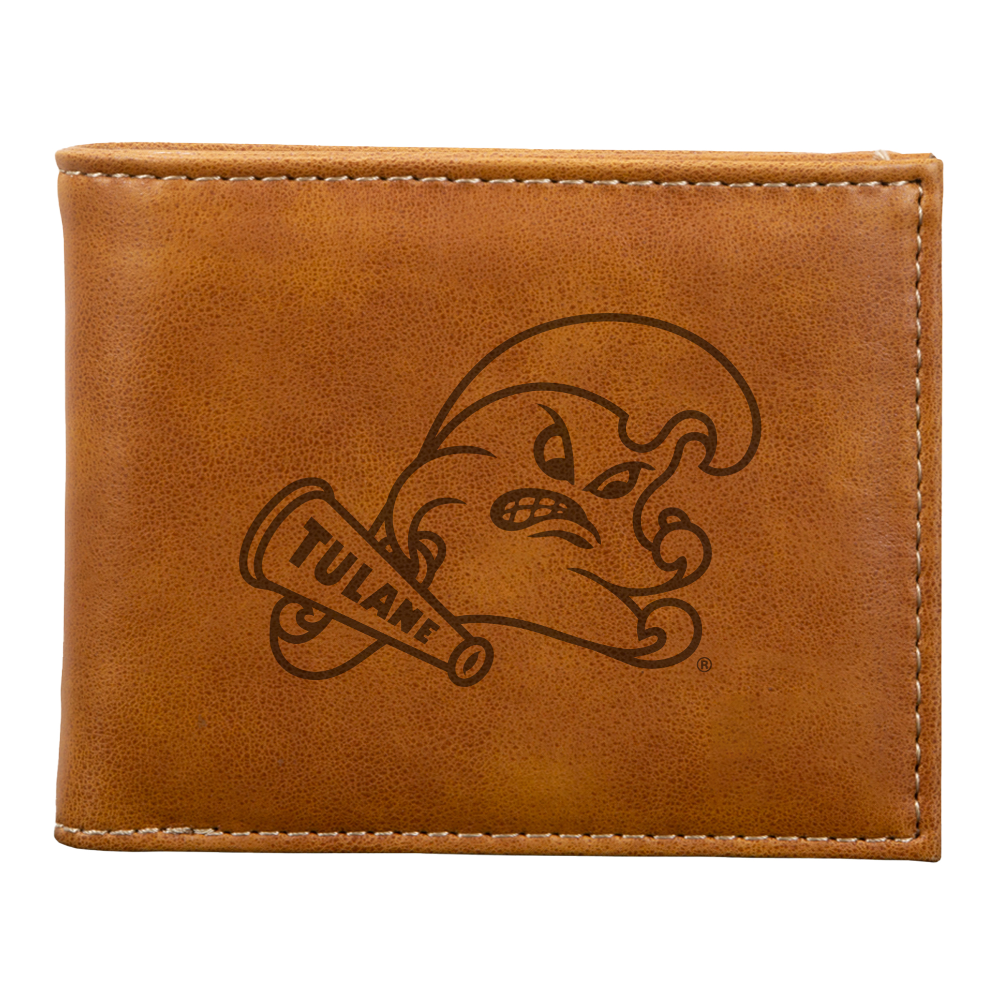Brown Tulane Green Wave Billfold Wallet