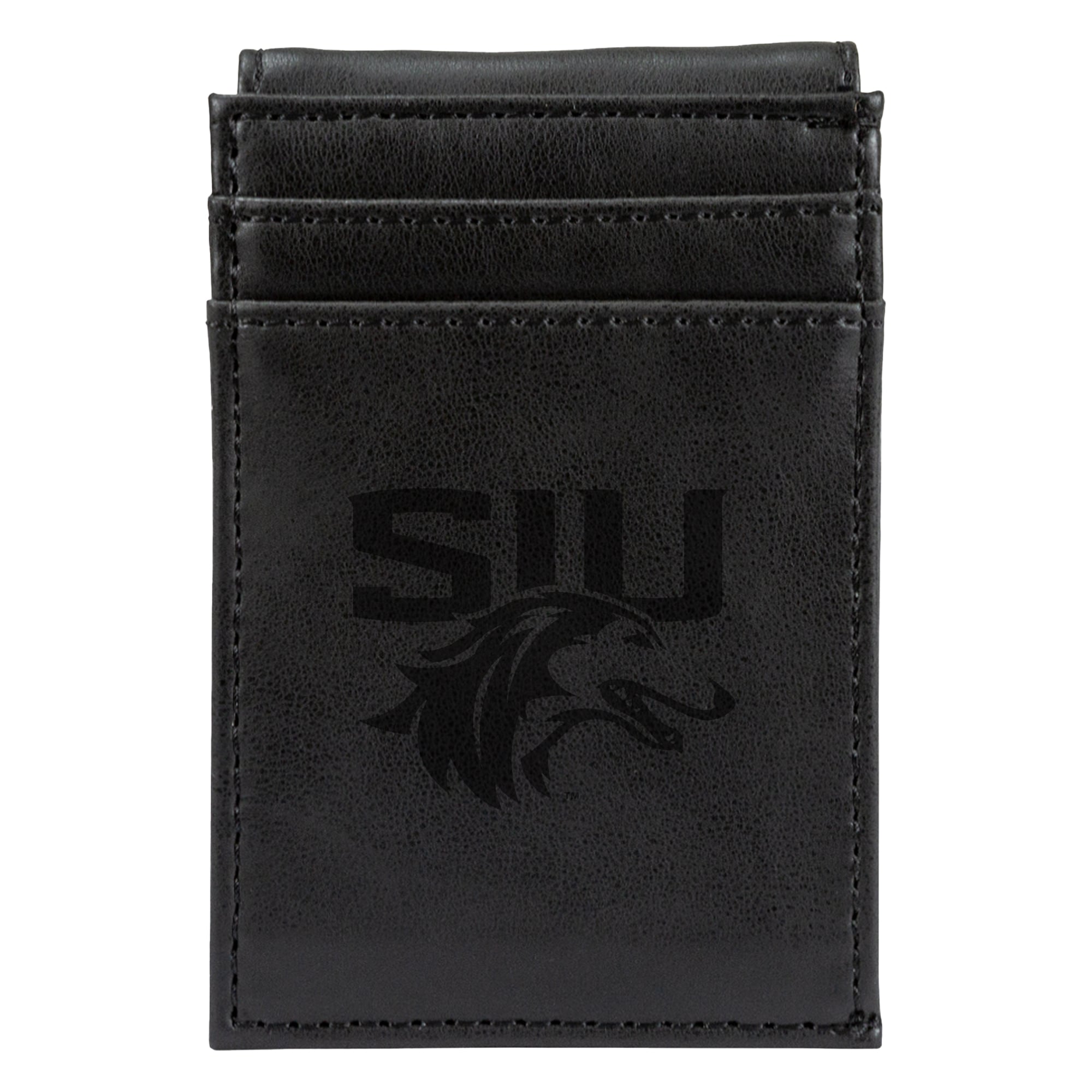 Black Southern Illinois Salukis Front Pocket Wallet