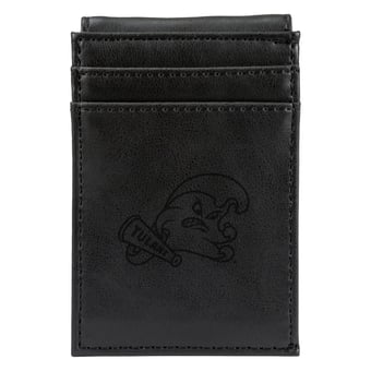 Black Tulane Green Wave Front Pocket Wallet