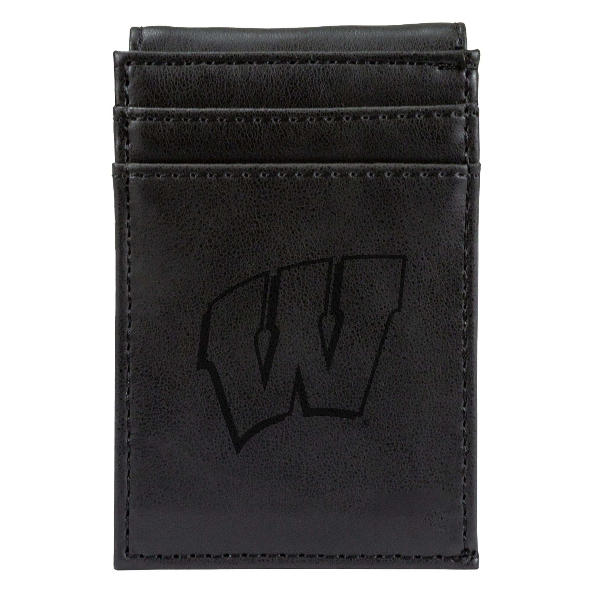 Black Wisconsin Badgers Front Pocket Wallet