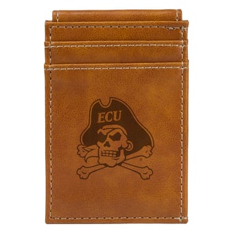 Brown ECU Pirates Front Pocket Wallet