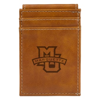 Brown Marquette Golden Eagles Front Pocket Wallet