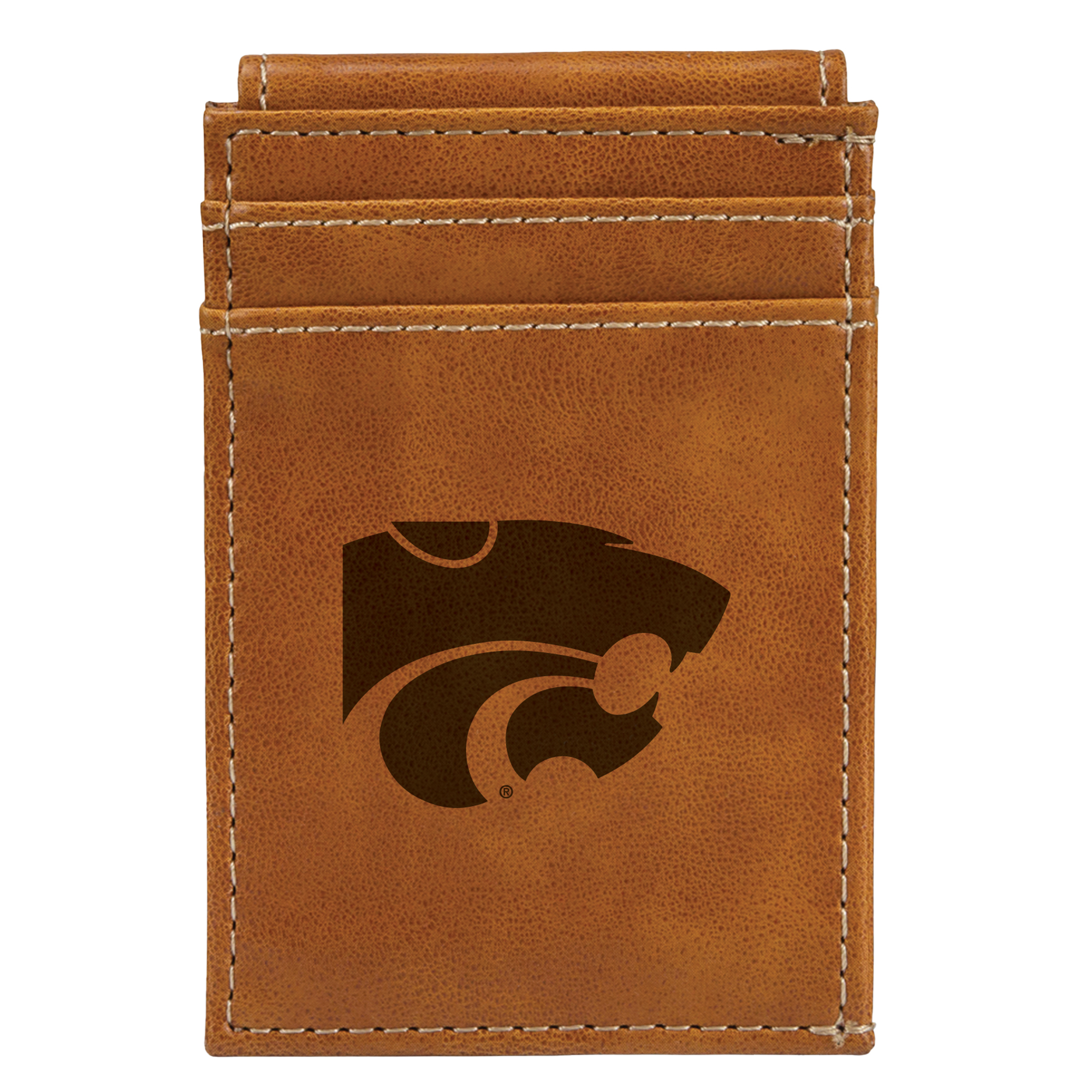 Brown Kansas State Wildcats Front Pocket Wallet