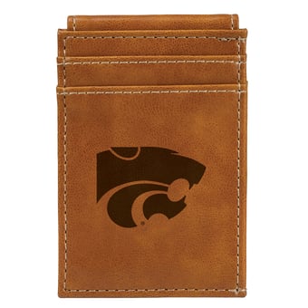 Brown Kansas State Wildcats Front Pocket Wallet