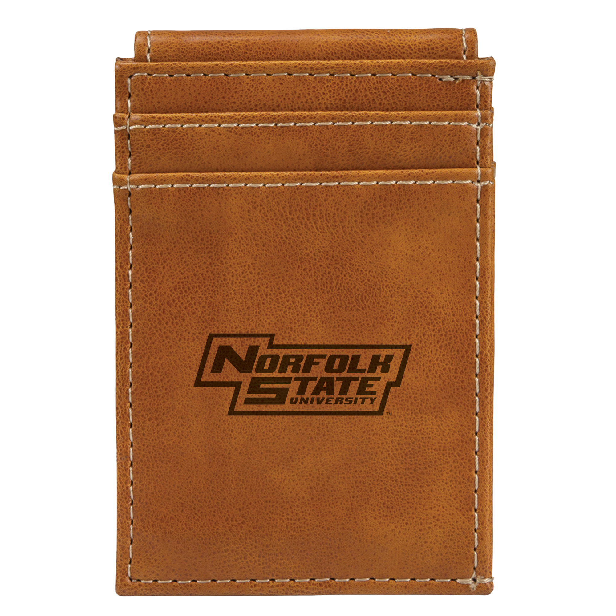 Brown Norfolk State Spartans Front Pocket Wallet