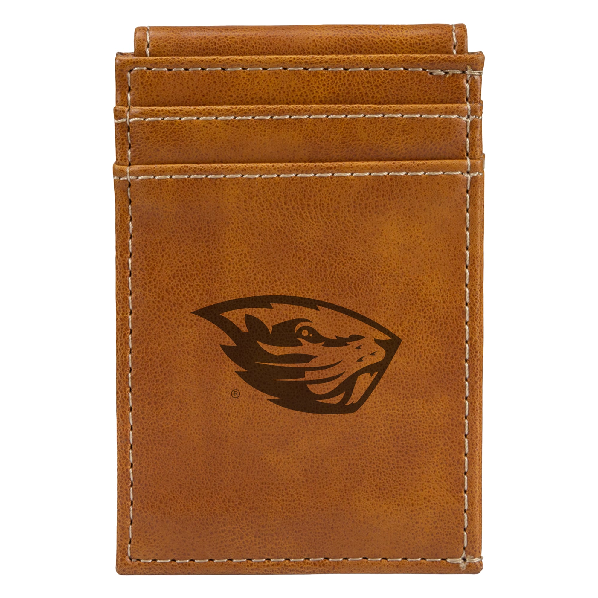 Brown Oregon State Beavers Front Pocket Wallet