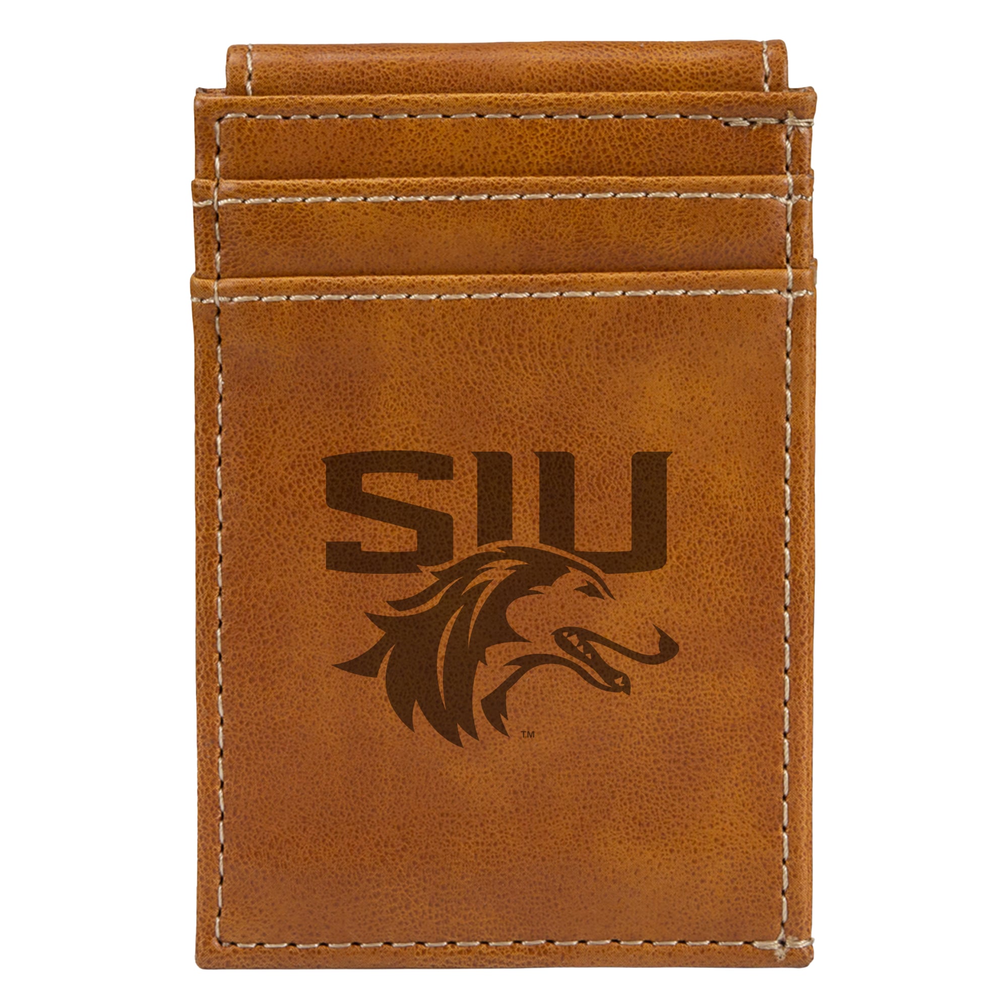 Brown Southern Illinois Salukis Front Pocket Wallet