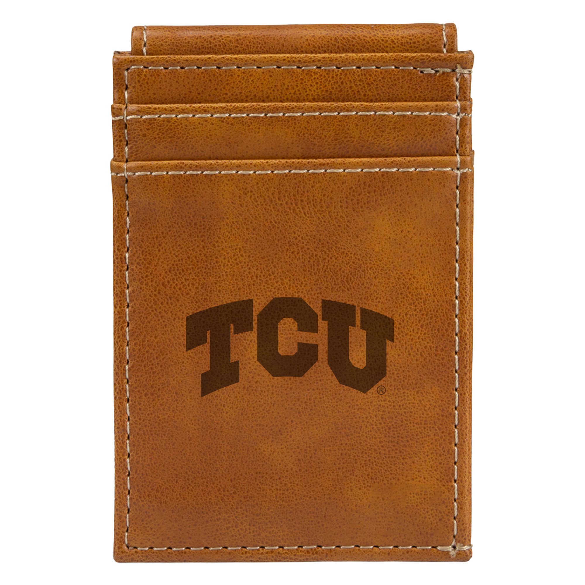 Brown TCU Horned Frogs Front Pocket Wallet