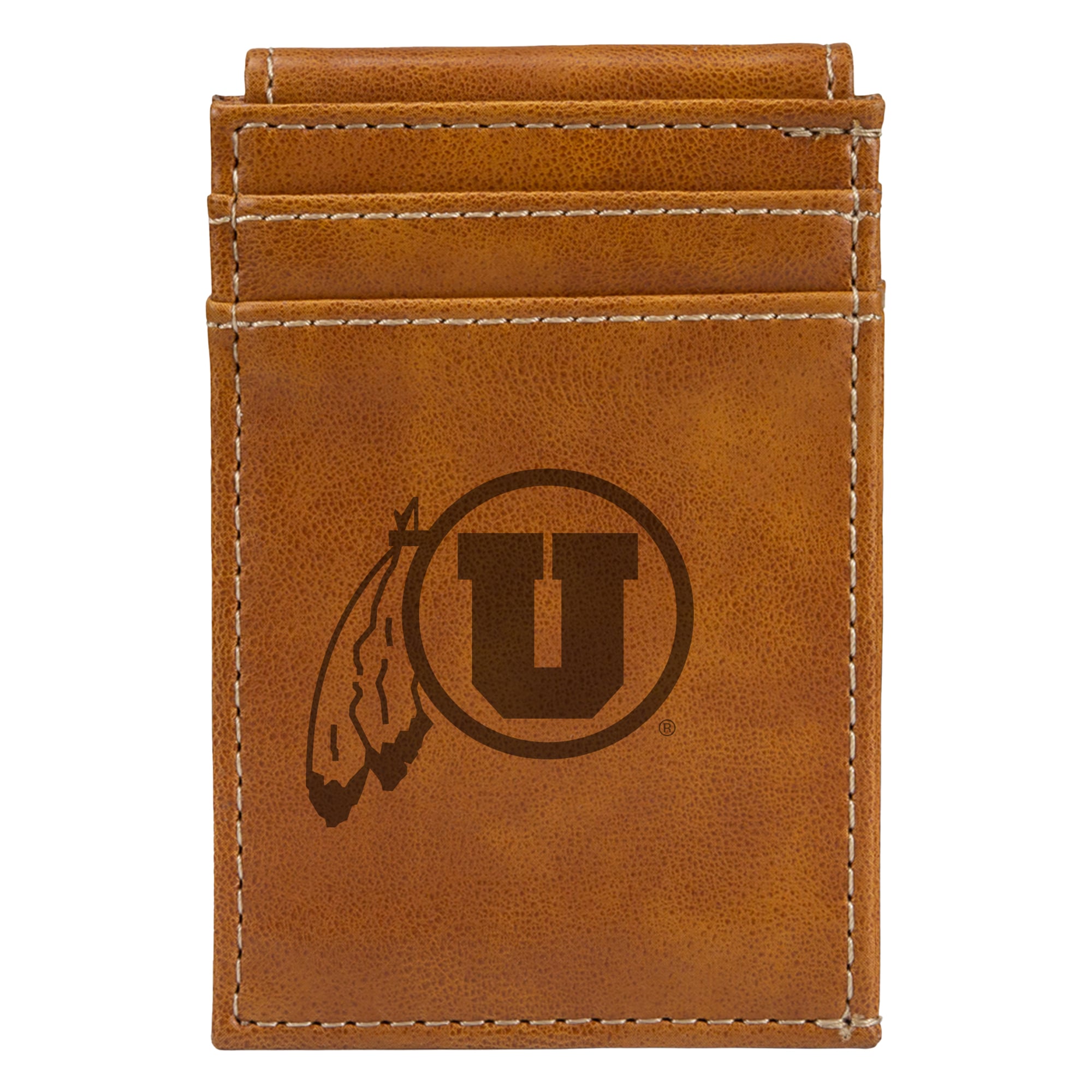Brown Utah Utes Front Pocket Wallet