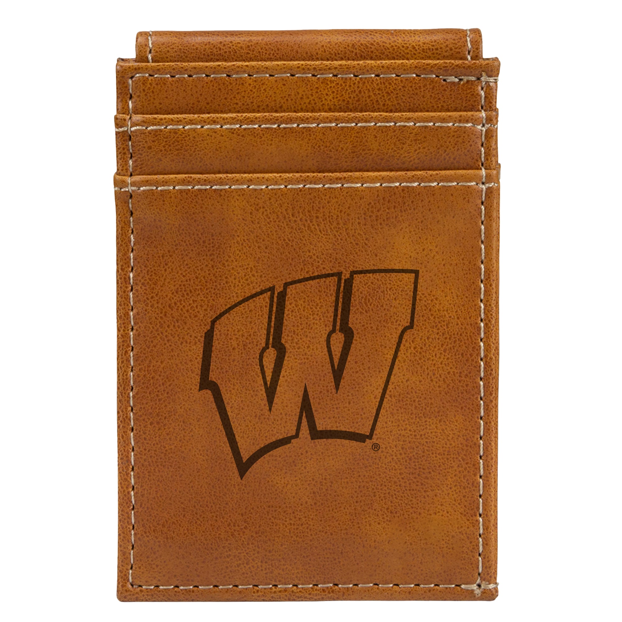 Brown Wisconsin Badgers Front Pocket Wallet