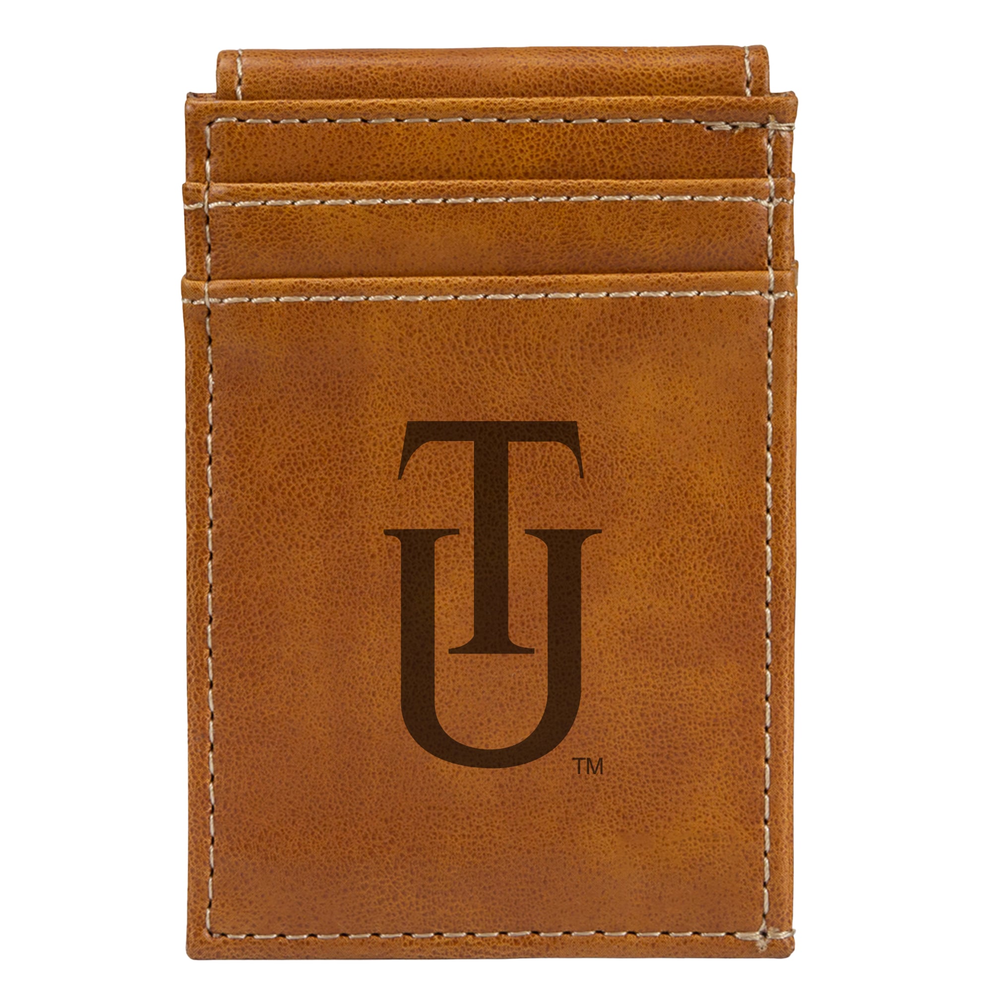 Brown Tuskegee Golden Tigers Front Pocket Wallet