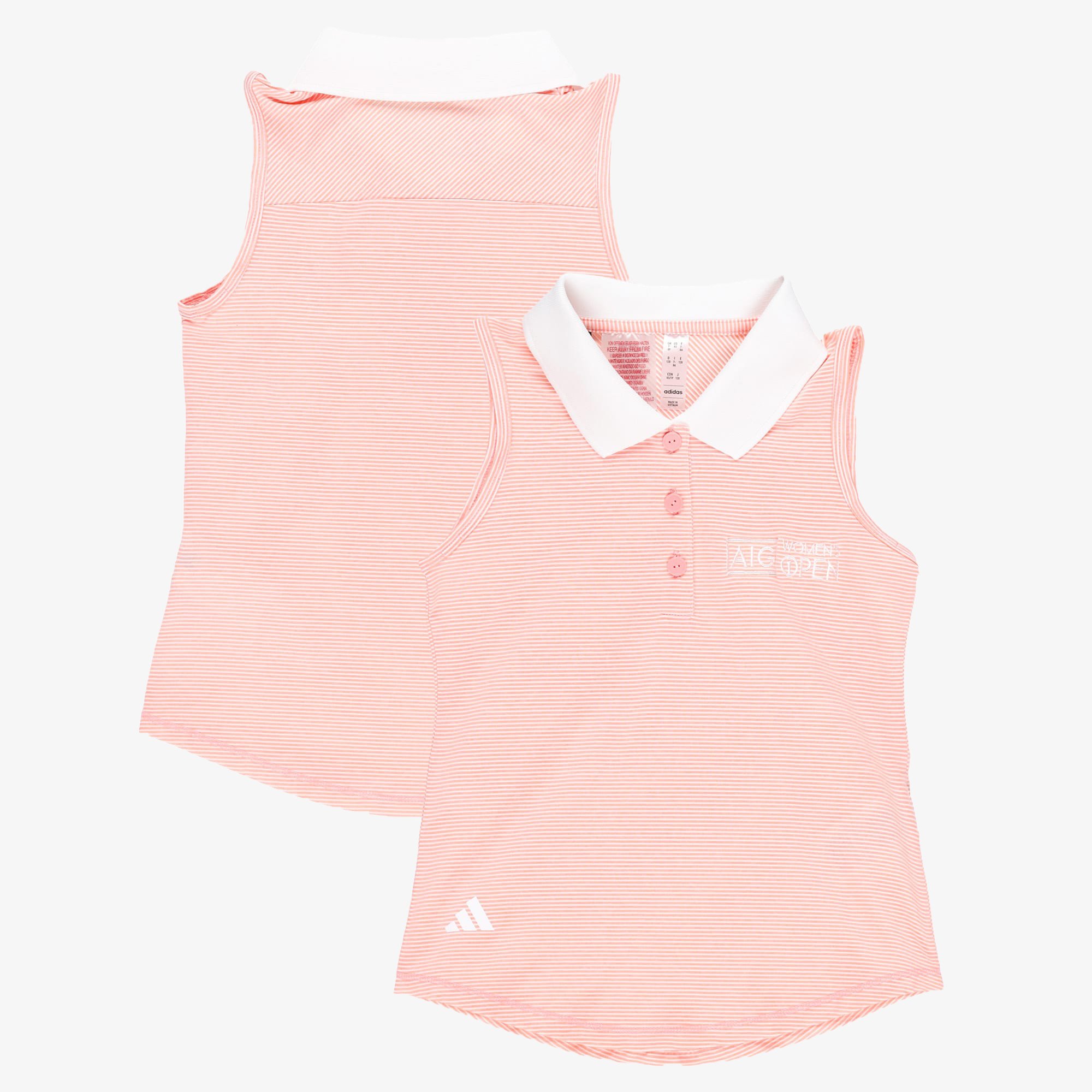 Polo senza maniche Adidas Open da donna AIG - Rosa - Ragazza