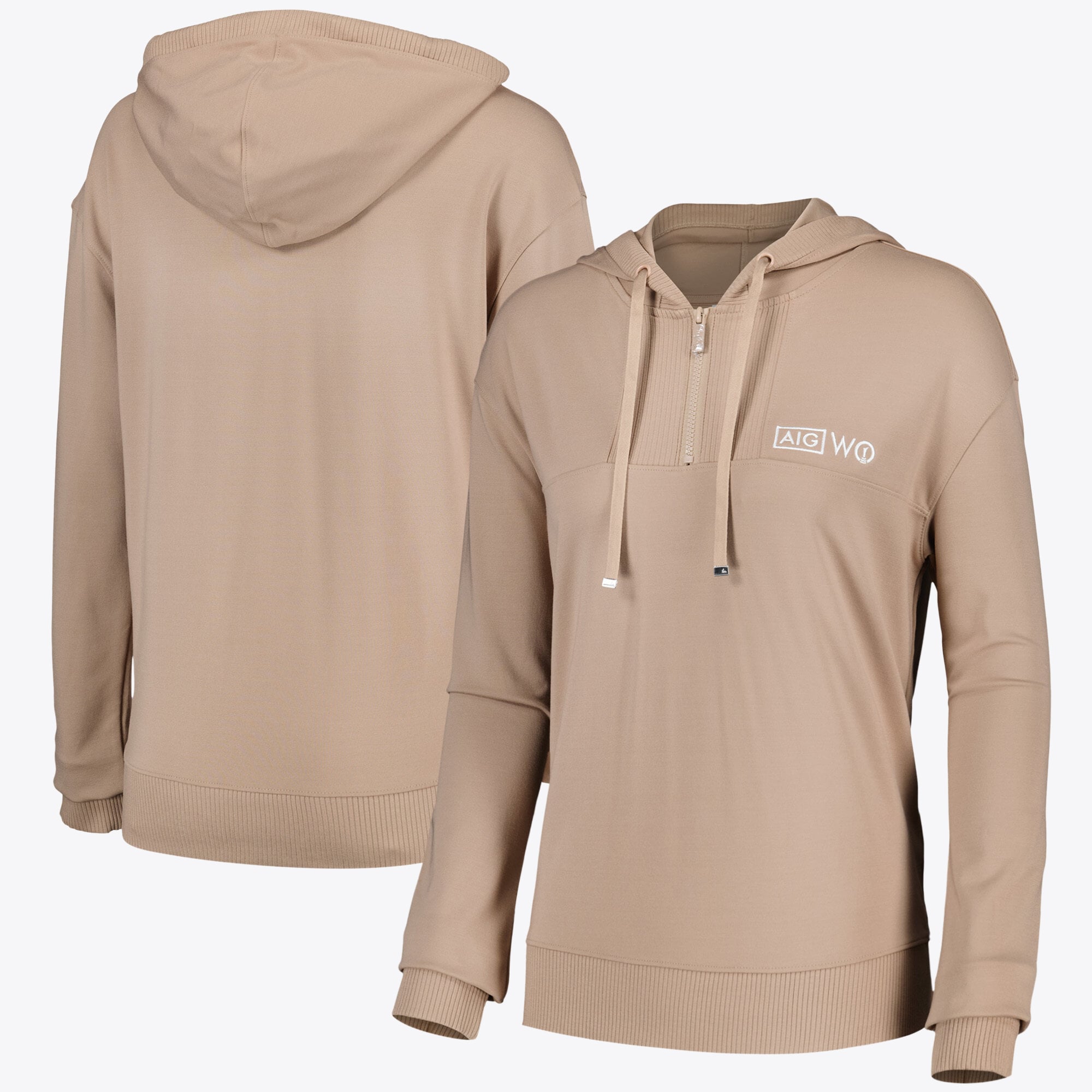 AIG Donna Open Travis Mathew 1/2 Zip Hood - Naturale - Donna
