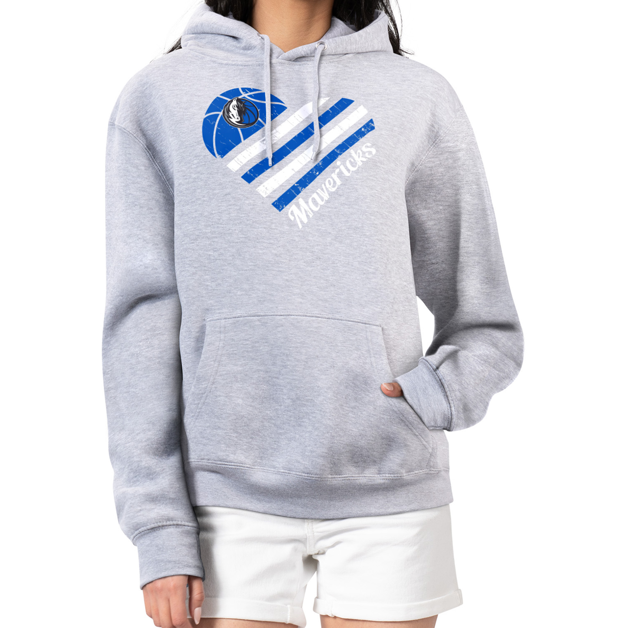 Women’s G-III 4Her by Carl Banks Heather Gray Dallas Mavericks Heart Pullover Hoodie Women’s G-III 4Her by Carl Banks Heather Gray Dallas Mavericks Heart Pullover Hoodie