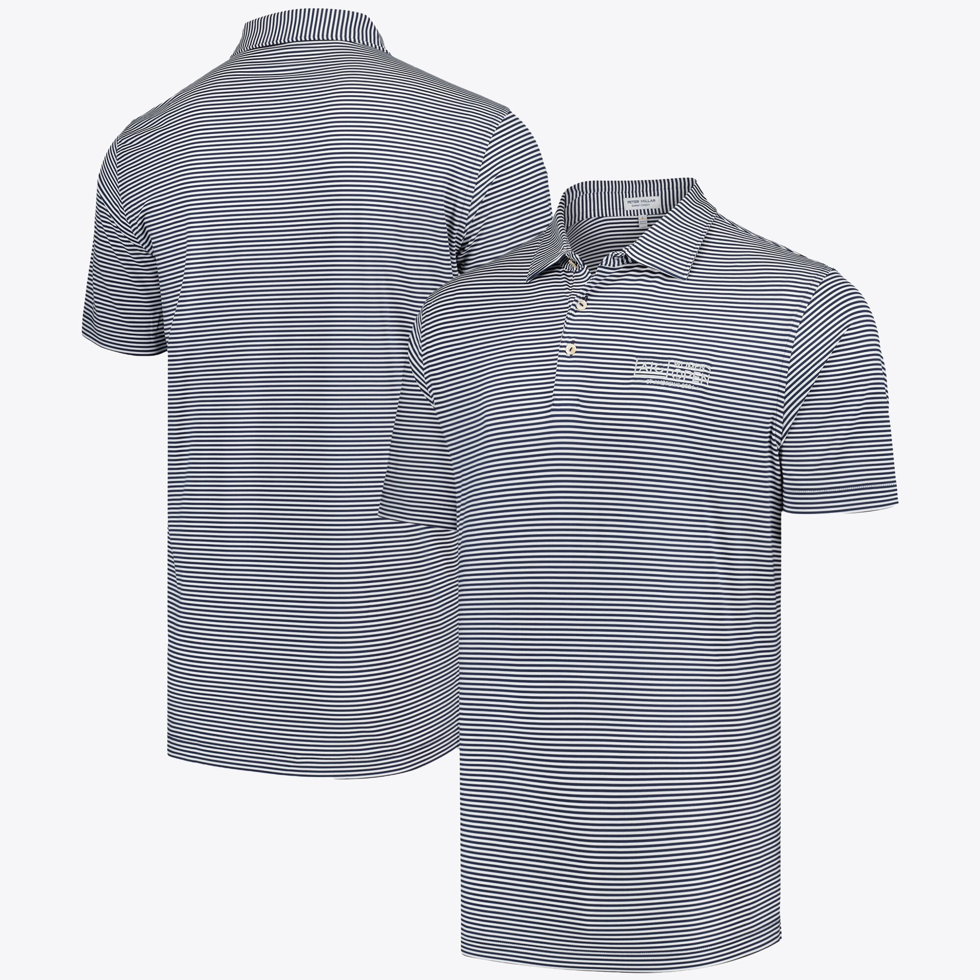 Polo elasticizzata a righe AIG da donna Open St Andrews 2024 Peter Millar - Ferro