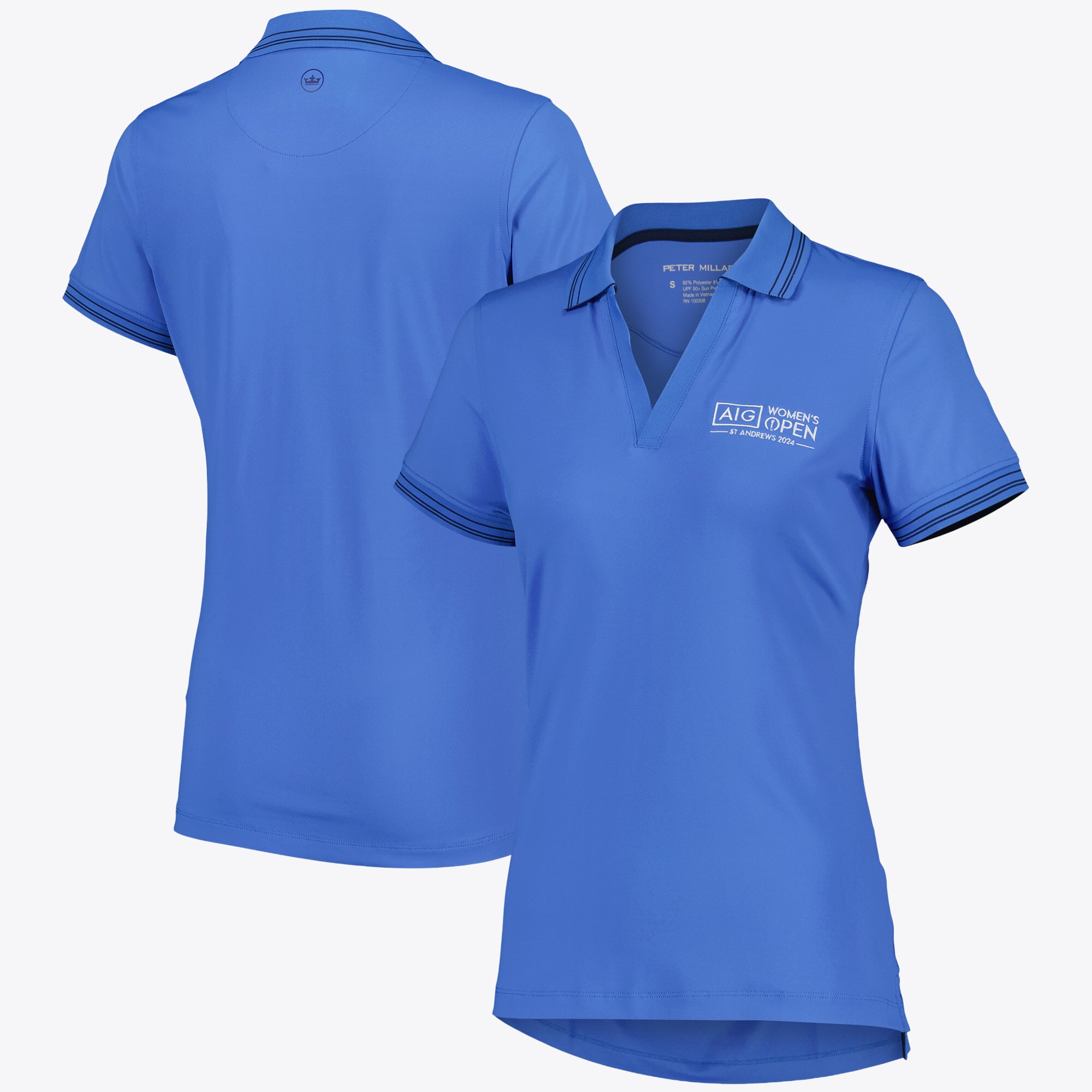 Polo AIG Open St Andrews 2024 Peter Millar V da donna - Blu - Donna
