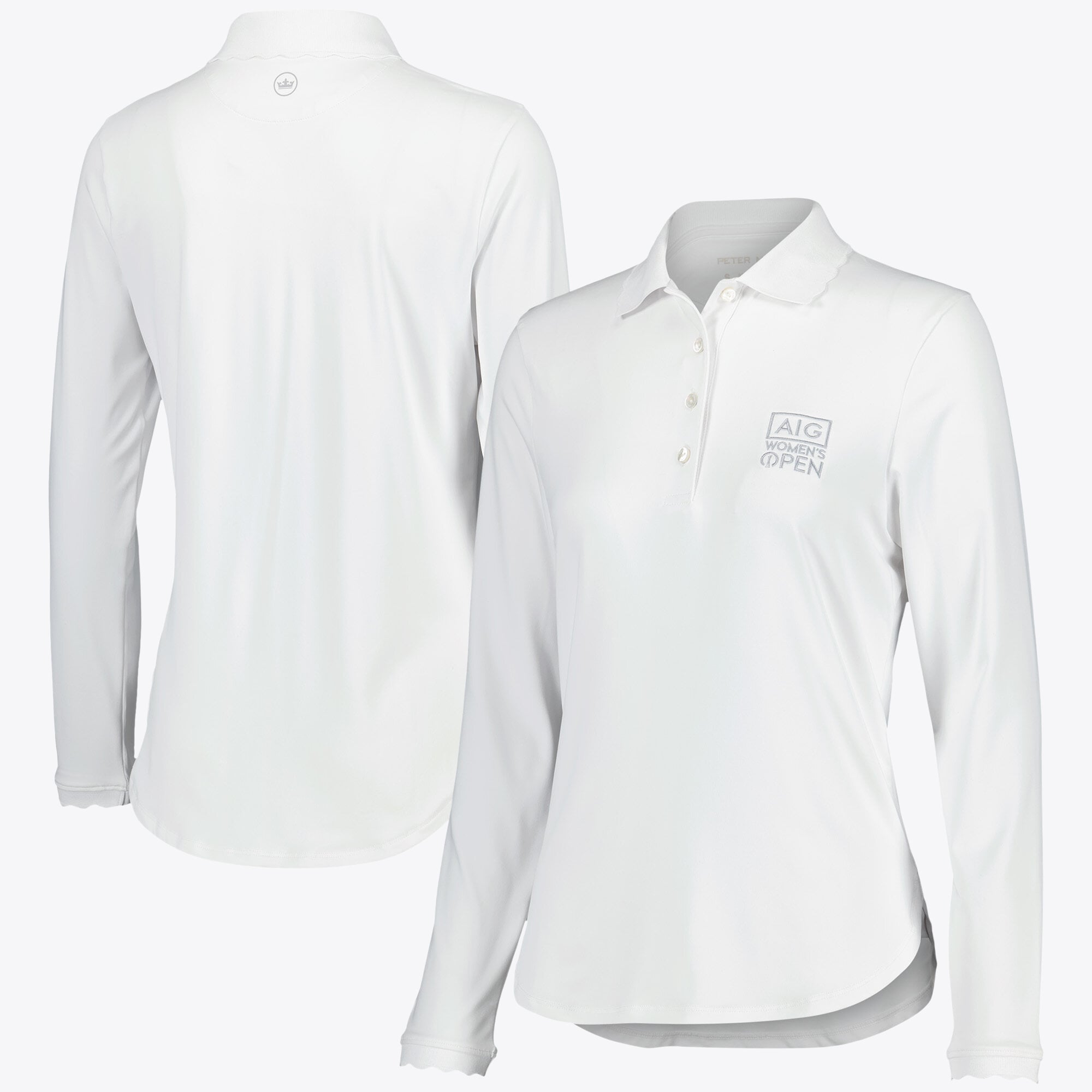 Polo elasticizzata a maniche lunghe AIG Open Peter Millar da donna - Donna - Bianca