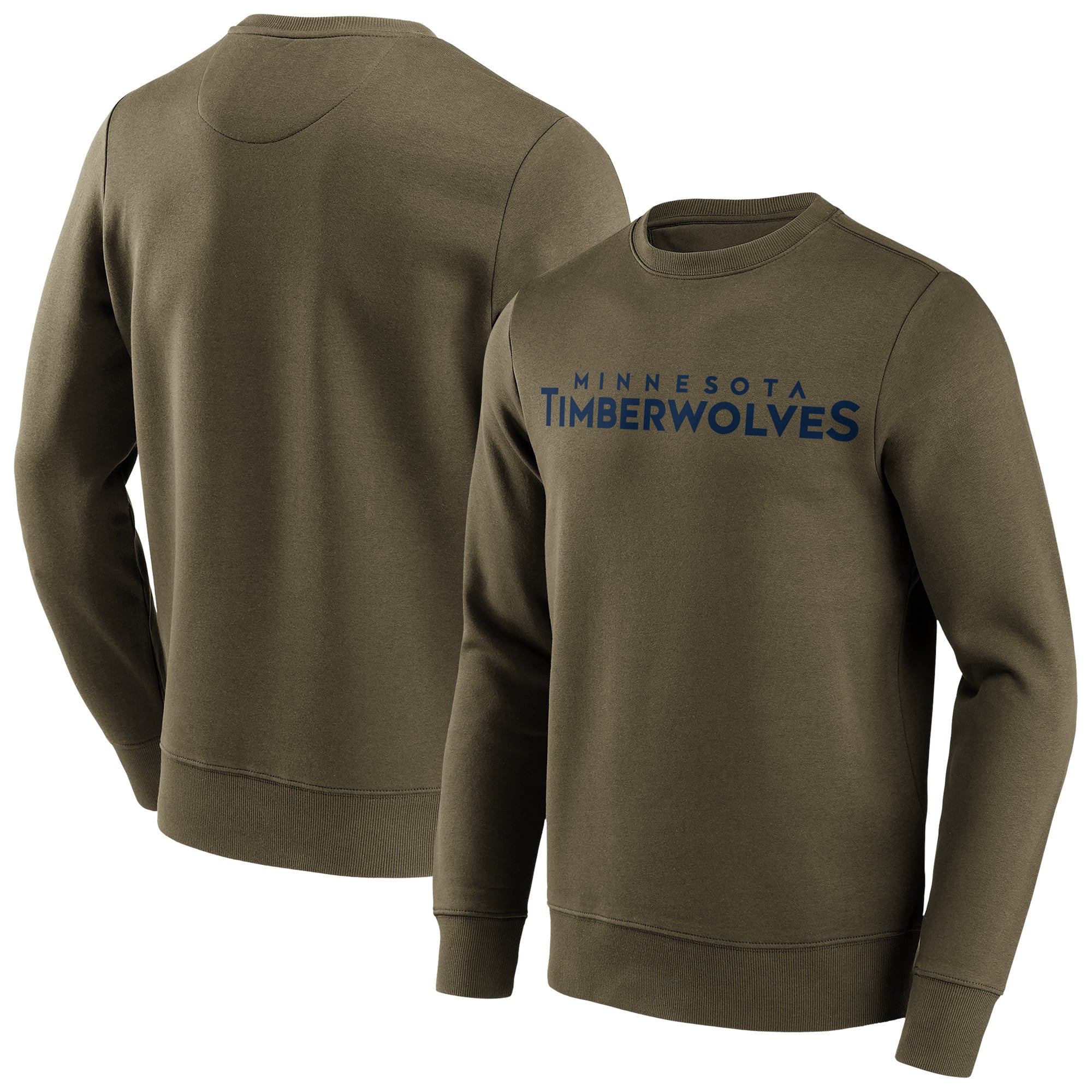 Minnesota Timberwolves NBA Fashion Color Wordmark Crew Sudadera - Grande y alto - Hombre