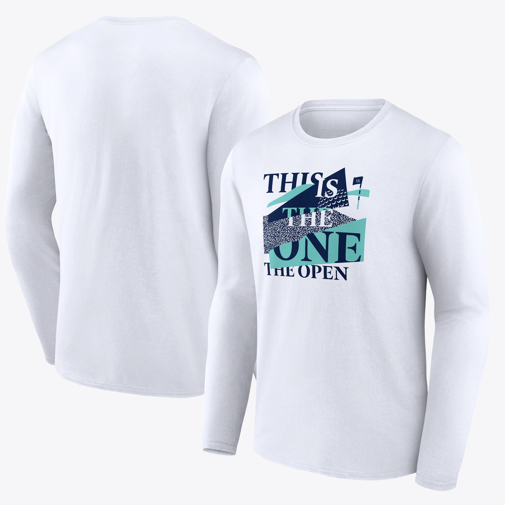 T-shirt a maniche lunghe con grafica The Open Slogan - bianca