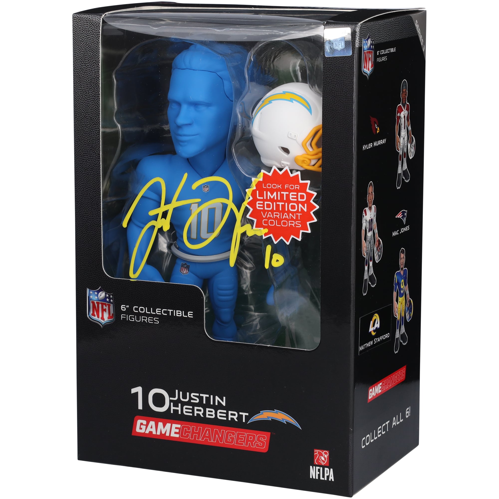 Justin Herbert Los Angeles Chargers Autographed GameChangers Series 3 Blue 6″ Figurine
