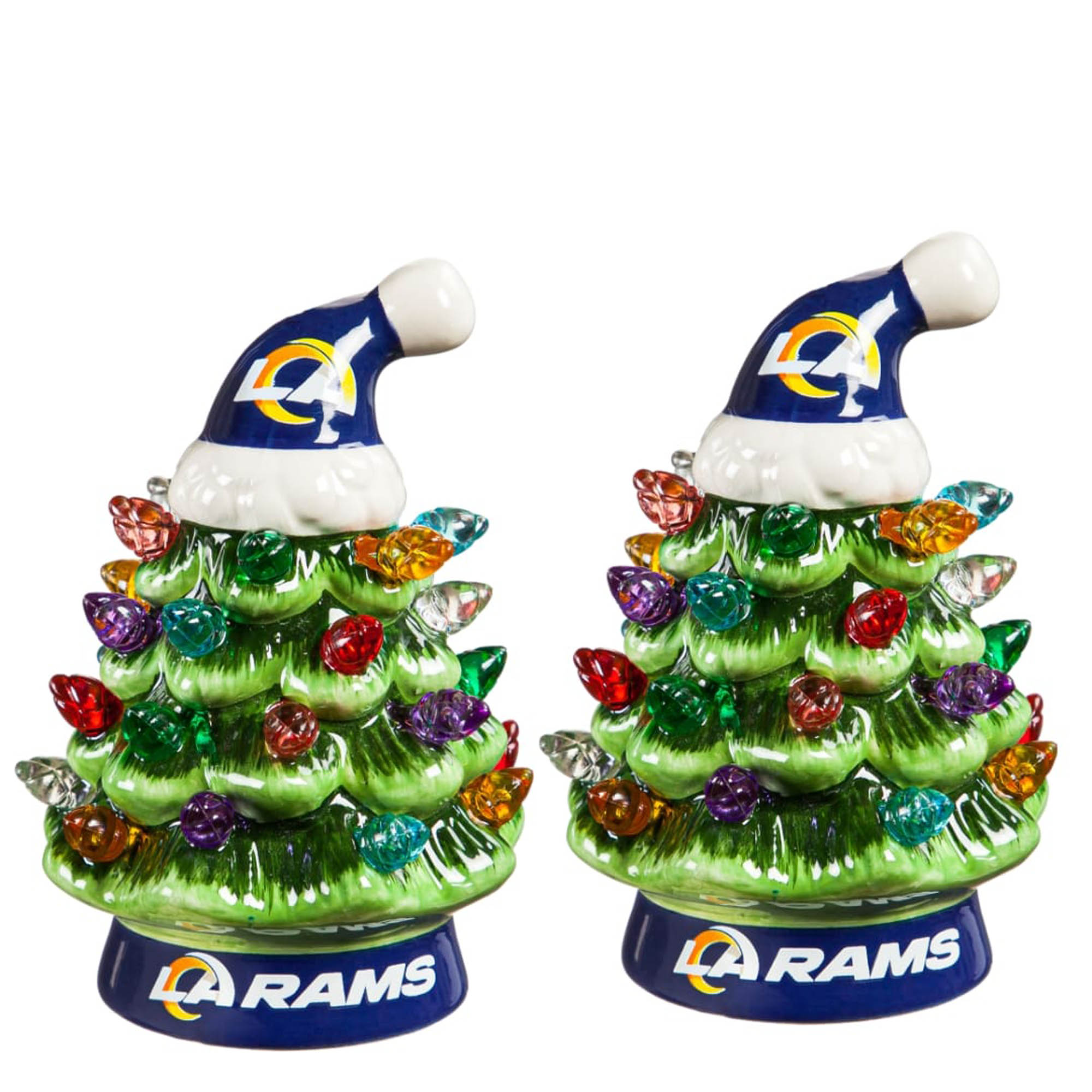 Los Angeles Rams 2-Pack 4" Ceramic LED Christmas Tree Set