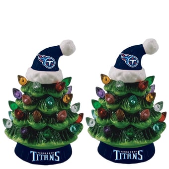 Tennessee Titans 2-Pack 4" Ceramic LED Christmas Tree Set