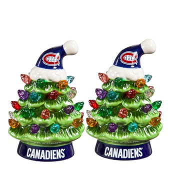 Montreal Canadiens 2-Pack 4" Ceramic LED Christmas Tree Set
