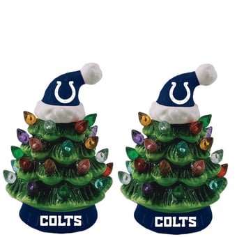 Indianapolis Colts 2-Pack 4" Ceramic LED Christmas Tree Set