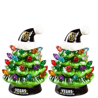 Vegas Golden Knights 2-Pack 4" Ceramic LED Christmas Tree Set