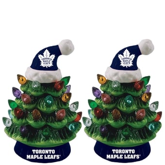 Toronto Maple Leafs 2-Pack 4" Ceramic LED Christmas Tree Set