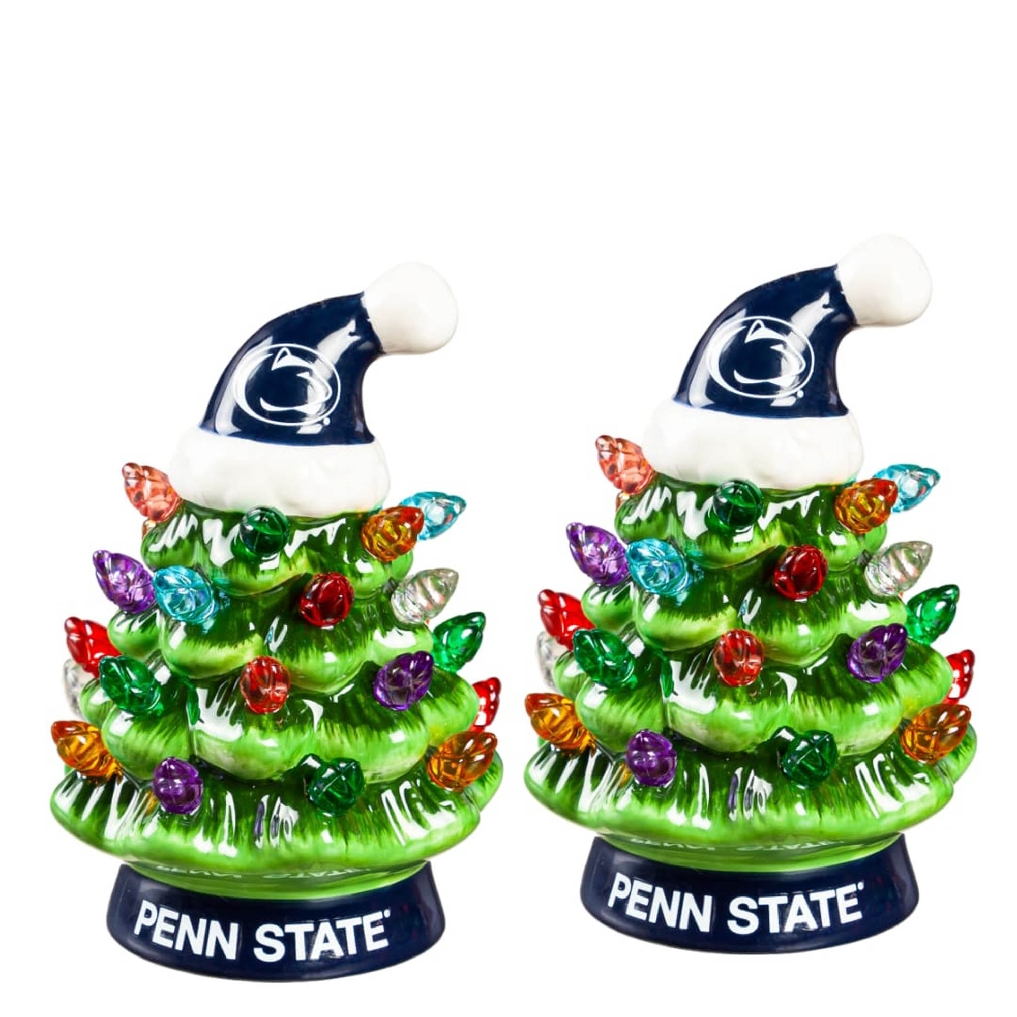 Penn State Nittany Lions 2-Pack 4" Ceramic LED Christmas Tree Set