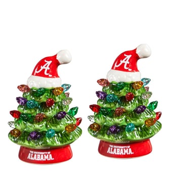 "Alabama Crimson Tide 2-Pack 4"" Ceramic LED Christmas Tree Set"