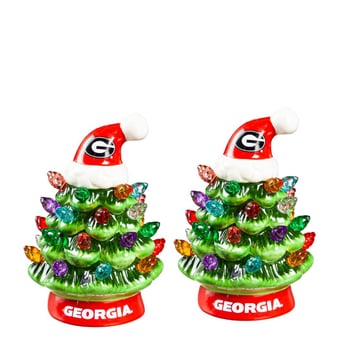 "Georgia Bulldogs 2-Pack 4"" Ceramic LED Christmas Tree Set"
