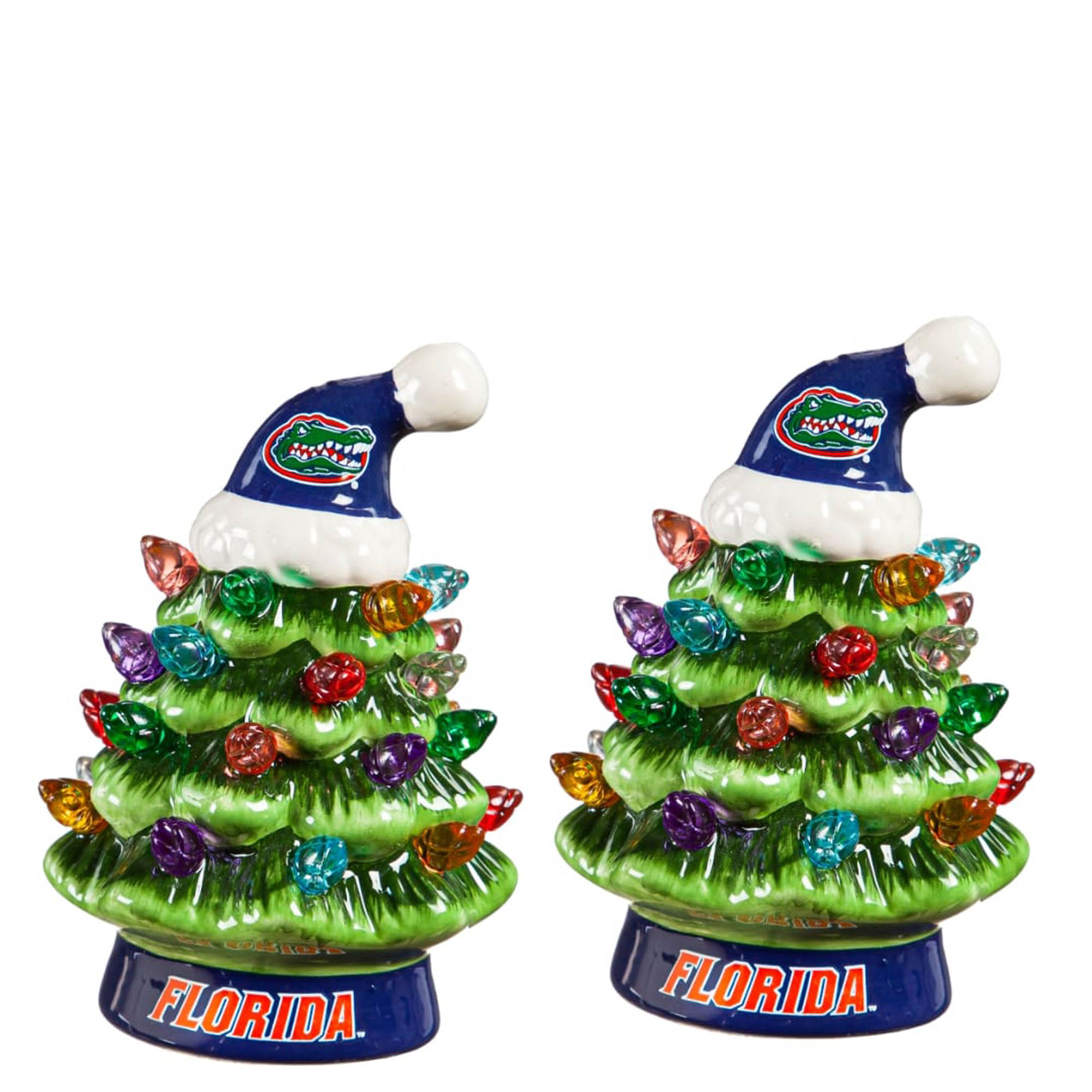 Florida Gators 2-Pack 4" Ceramic LED Christmas Tree Set